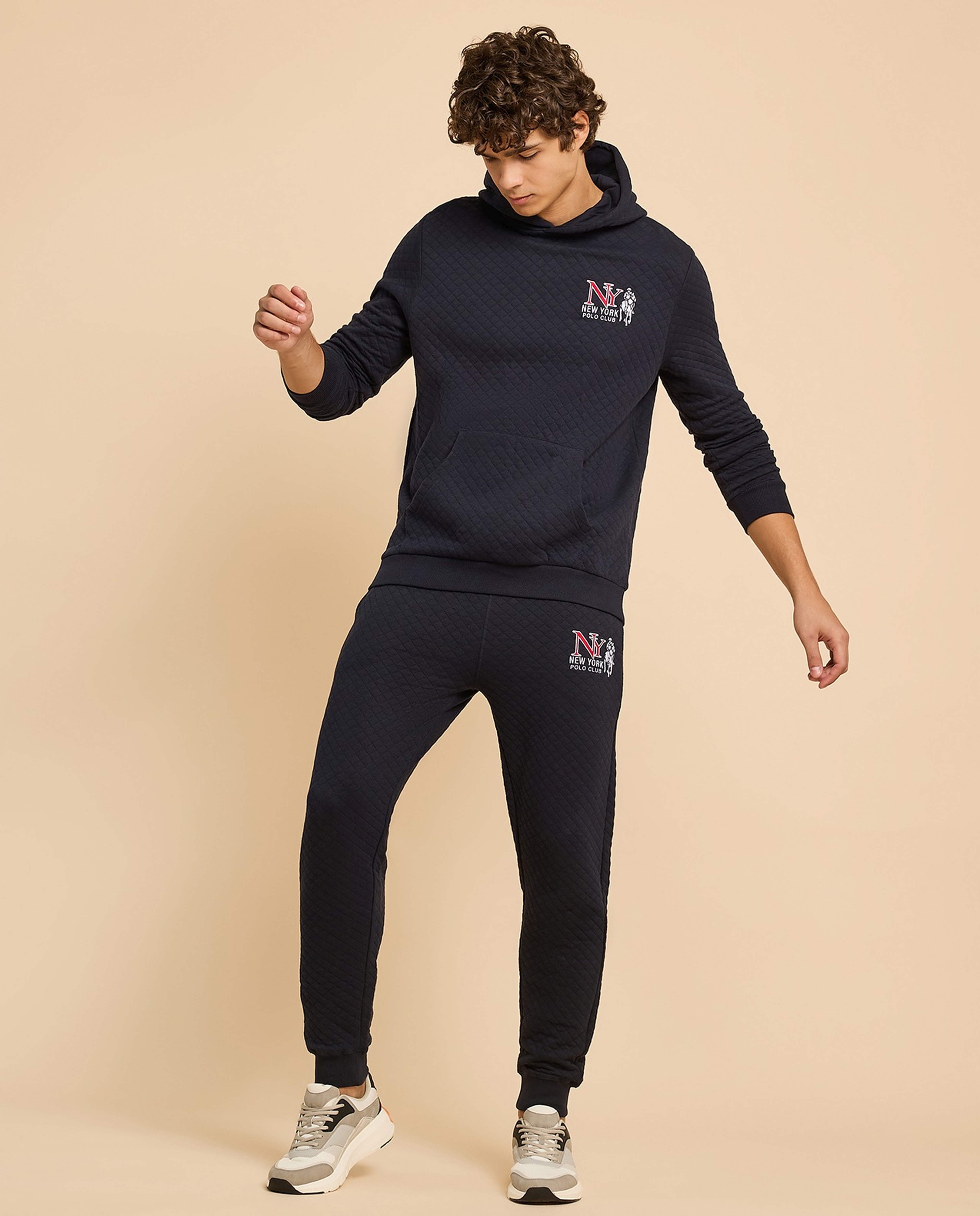 Quilted Joggers with Drawstring Waist