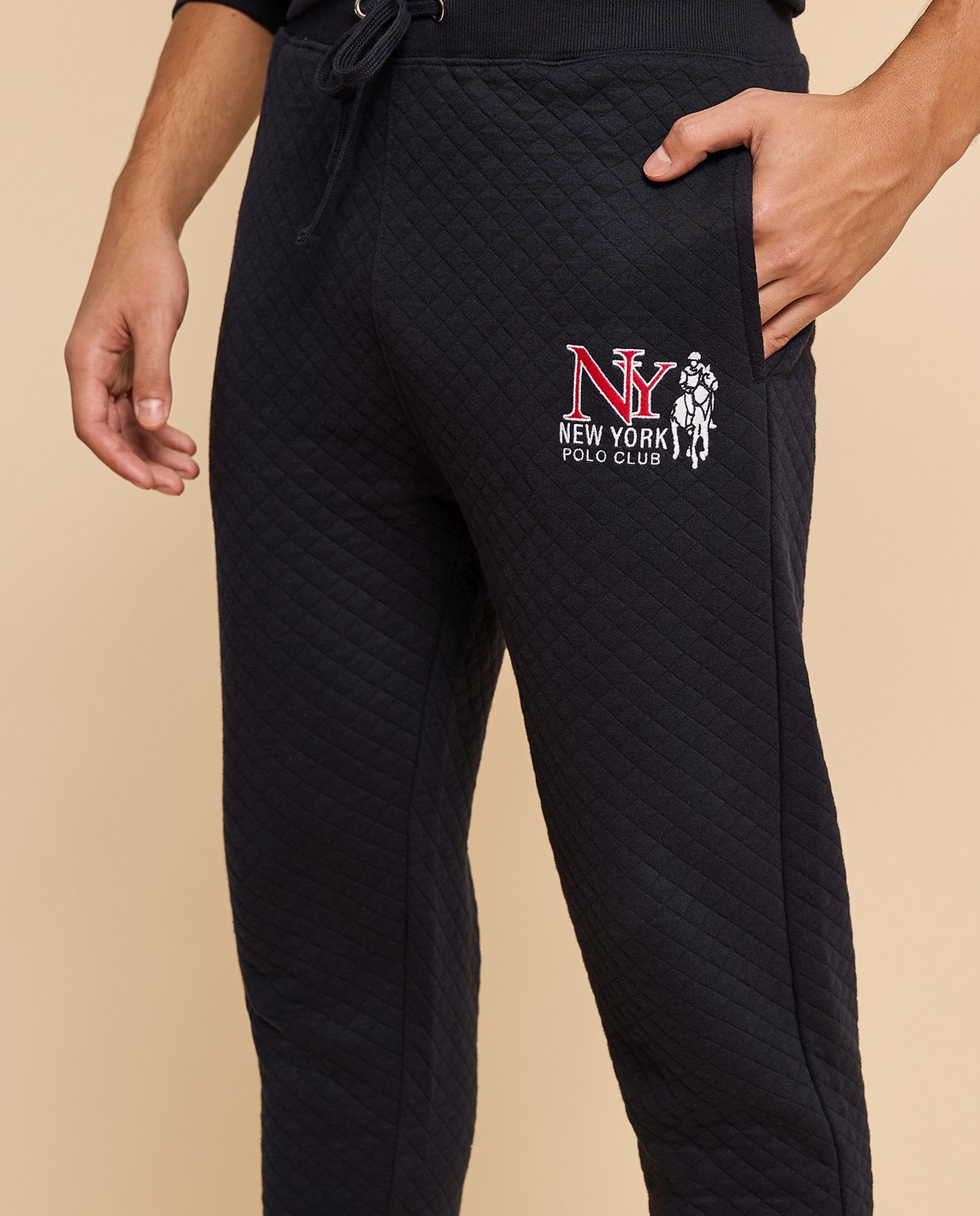 Quilted Joggers with Drawstring Waist