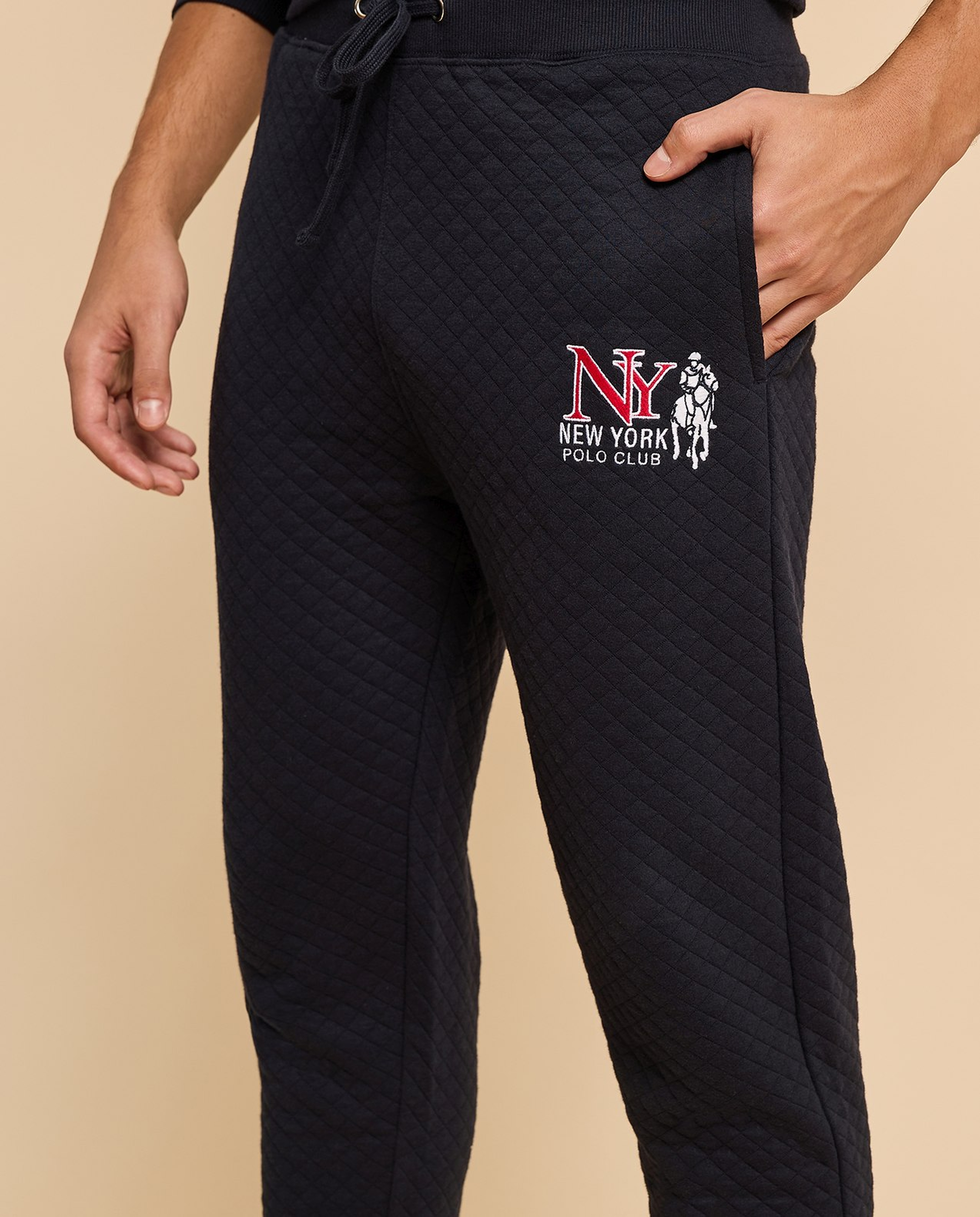 Quilted Joggers with Drawstring Waist