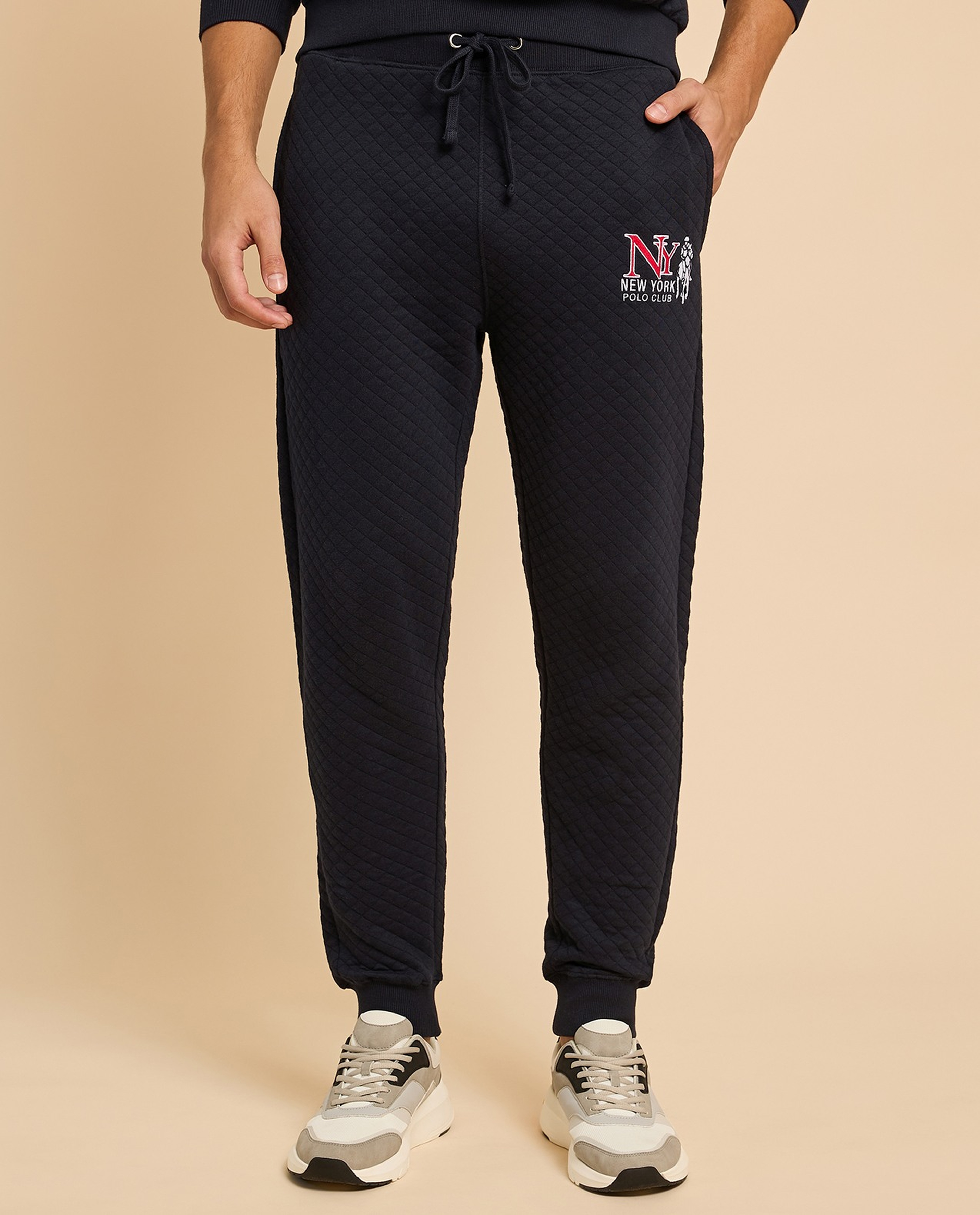 Quilted Joggers with Drawstring Waist