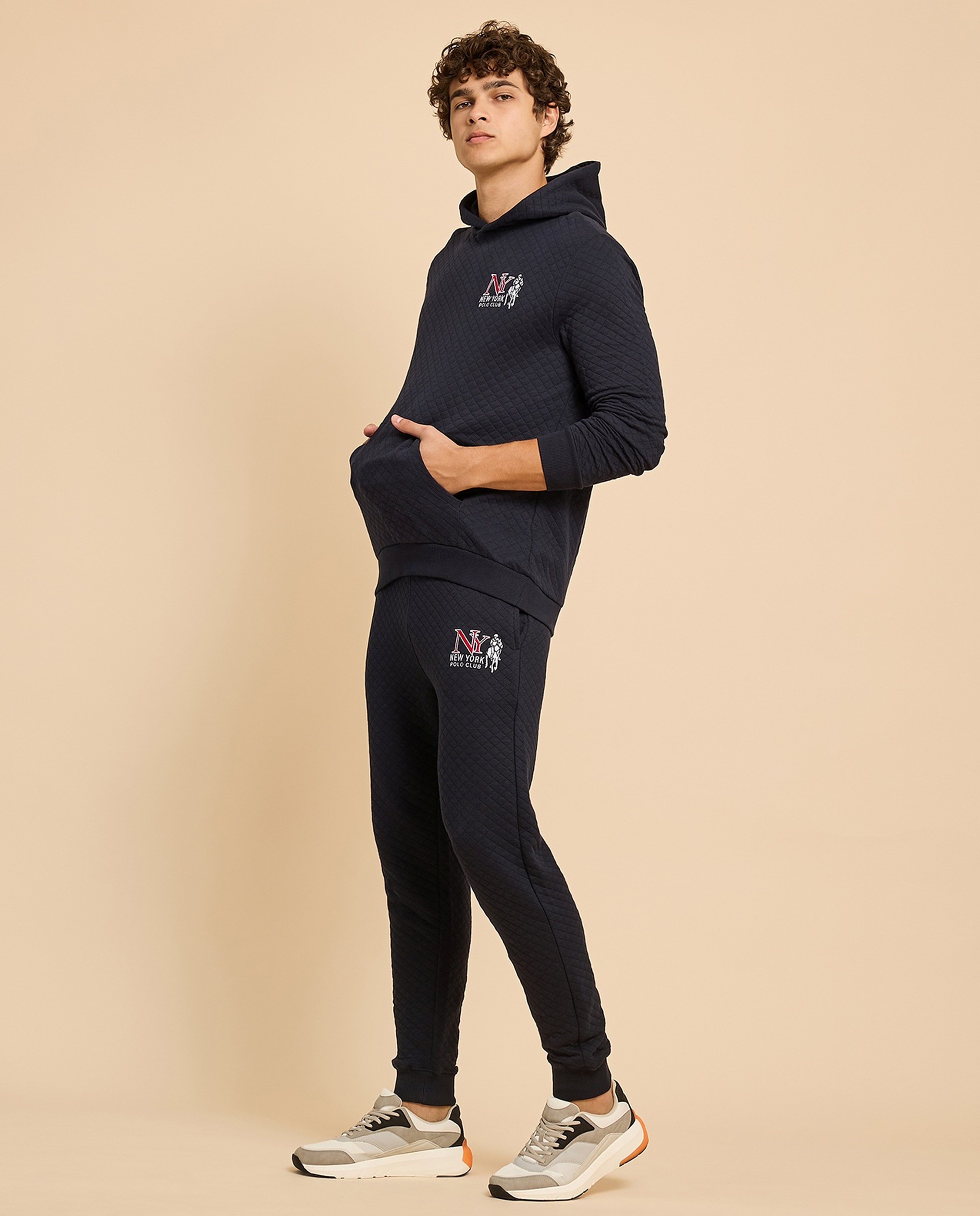 Quilted Joggers with Drawstring Waist