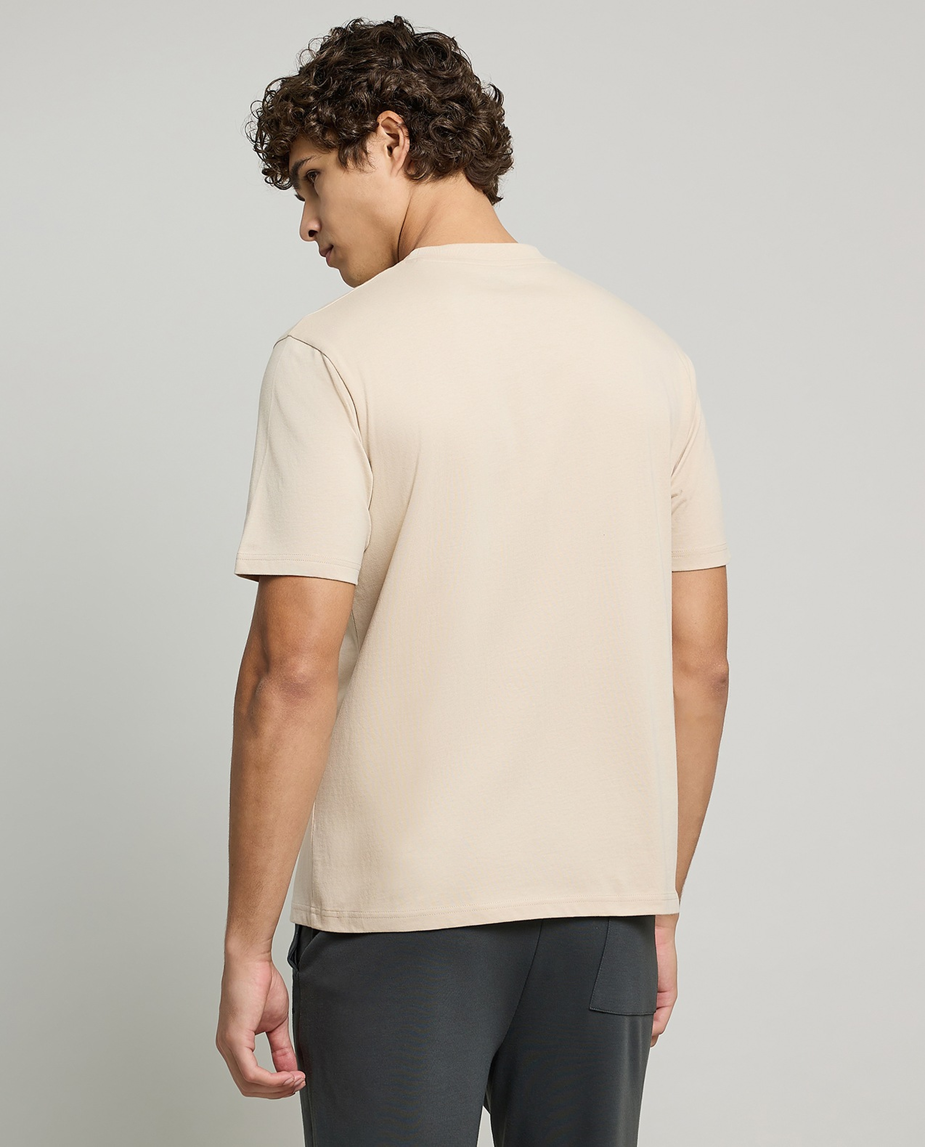 Typography Print T-Shirt with Crew Neck and Short Sleeves