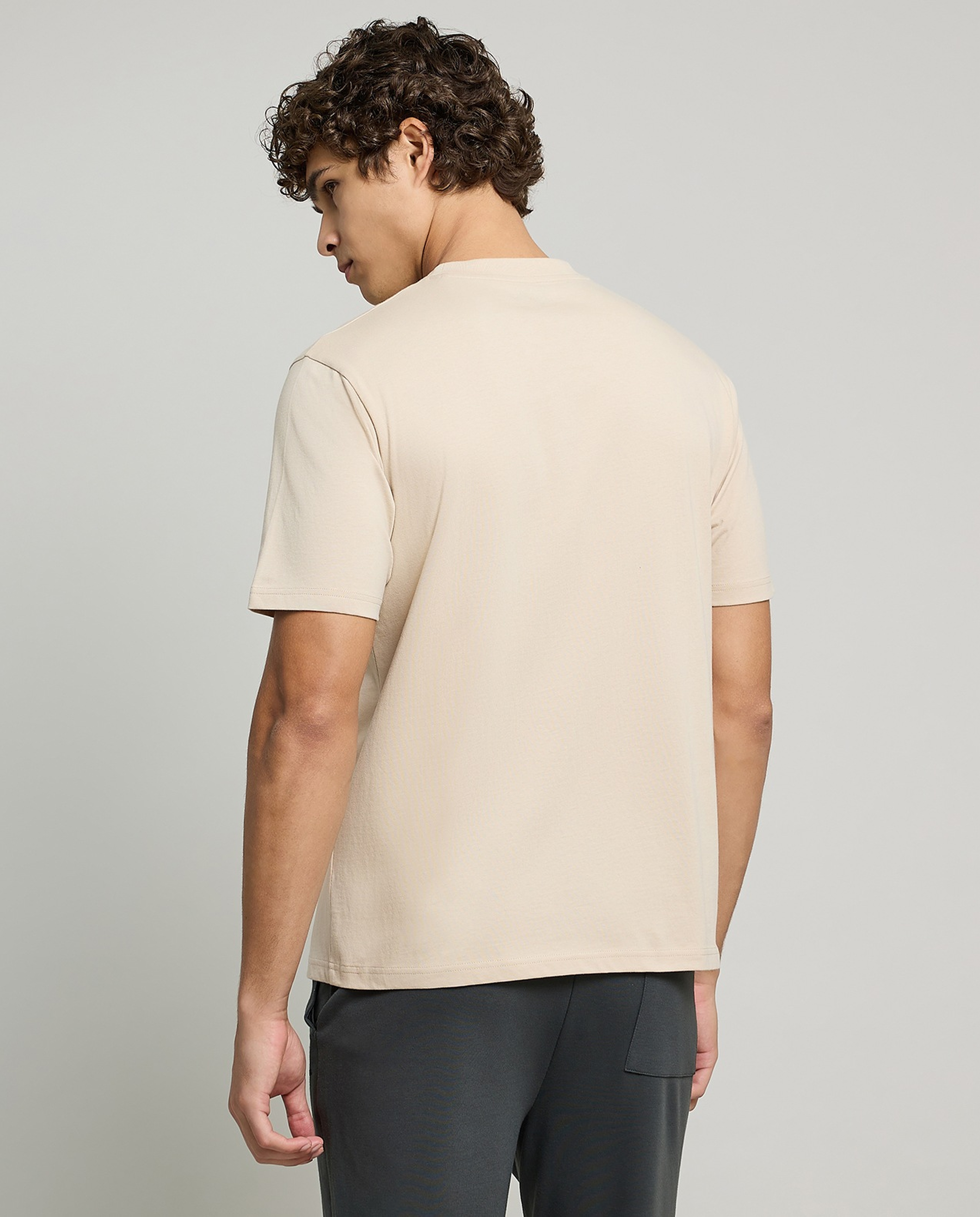 Typography Print T-Shirt with Crew Neck and Short Sleeves