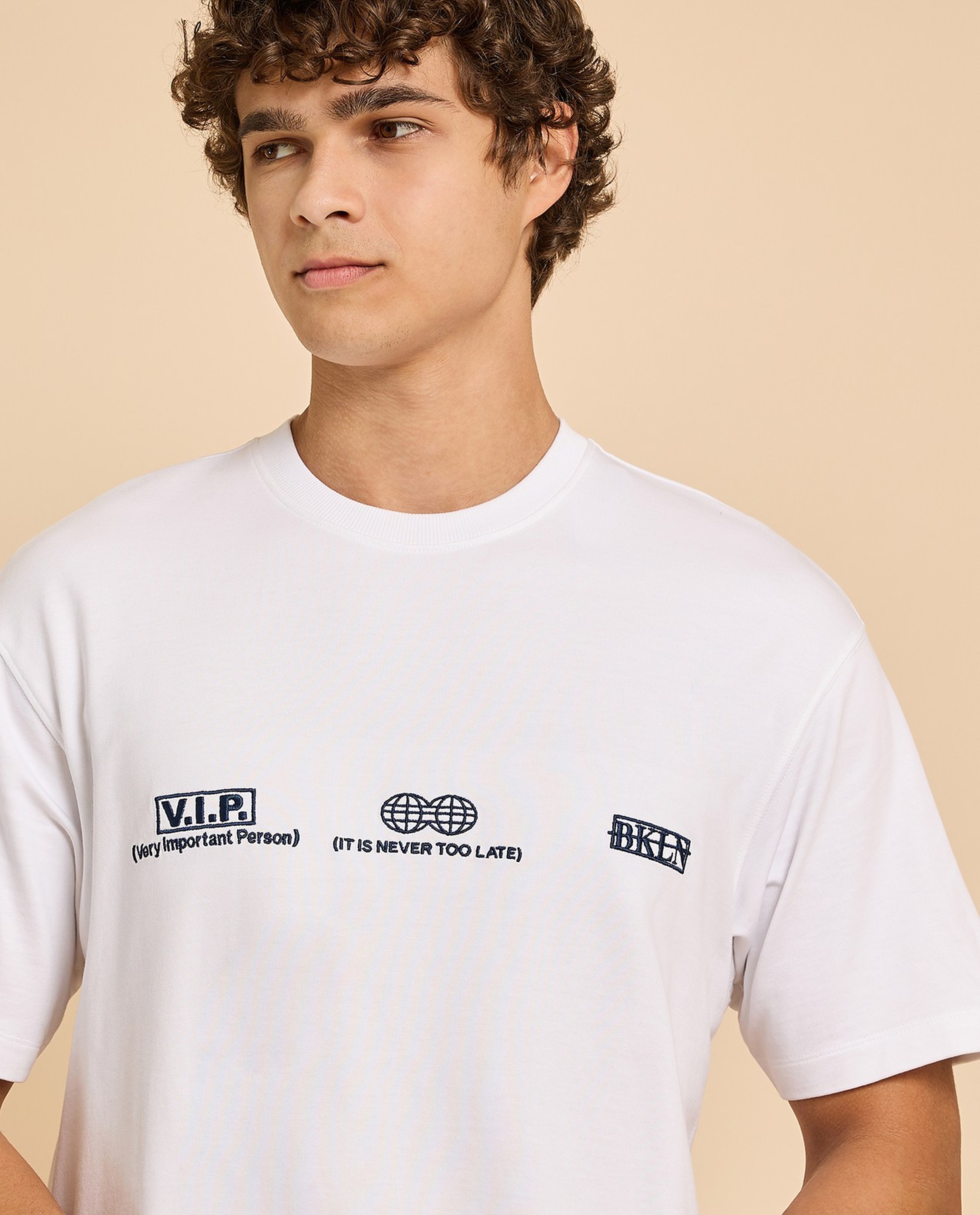 Printed T-Shirt with Crew Neck and Short Sleeves