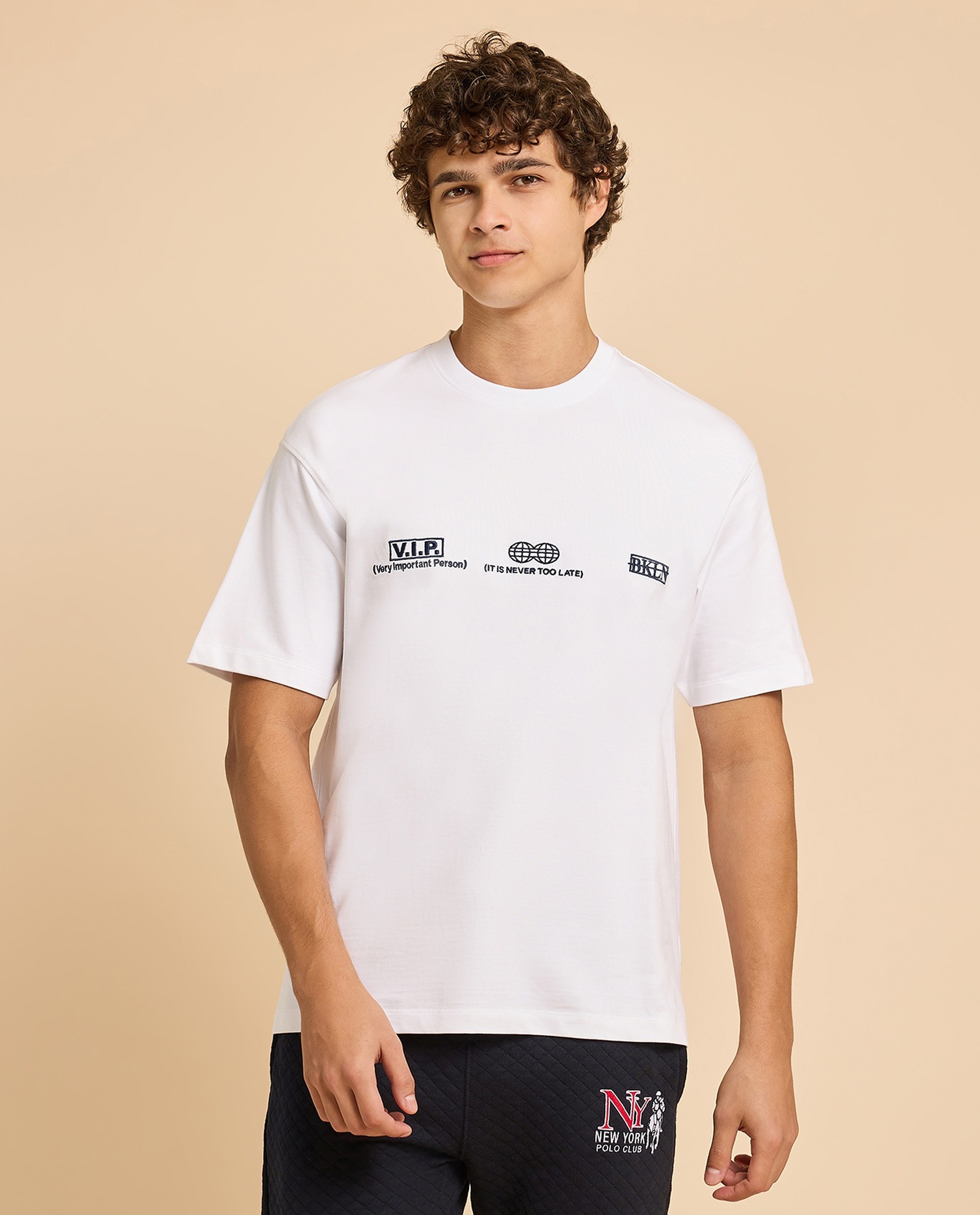 Printed T-Shirt with Crew Neck and Short Sleeves
