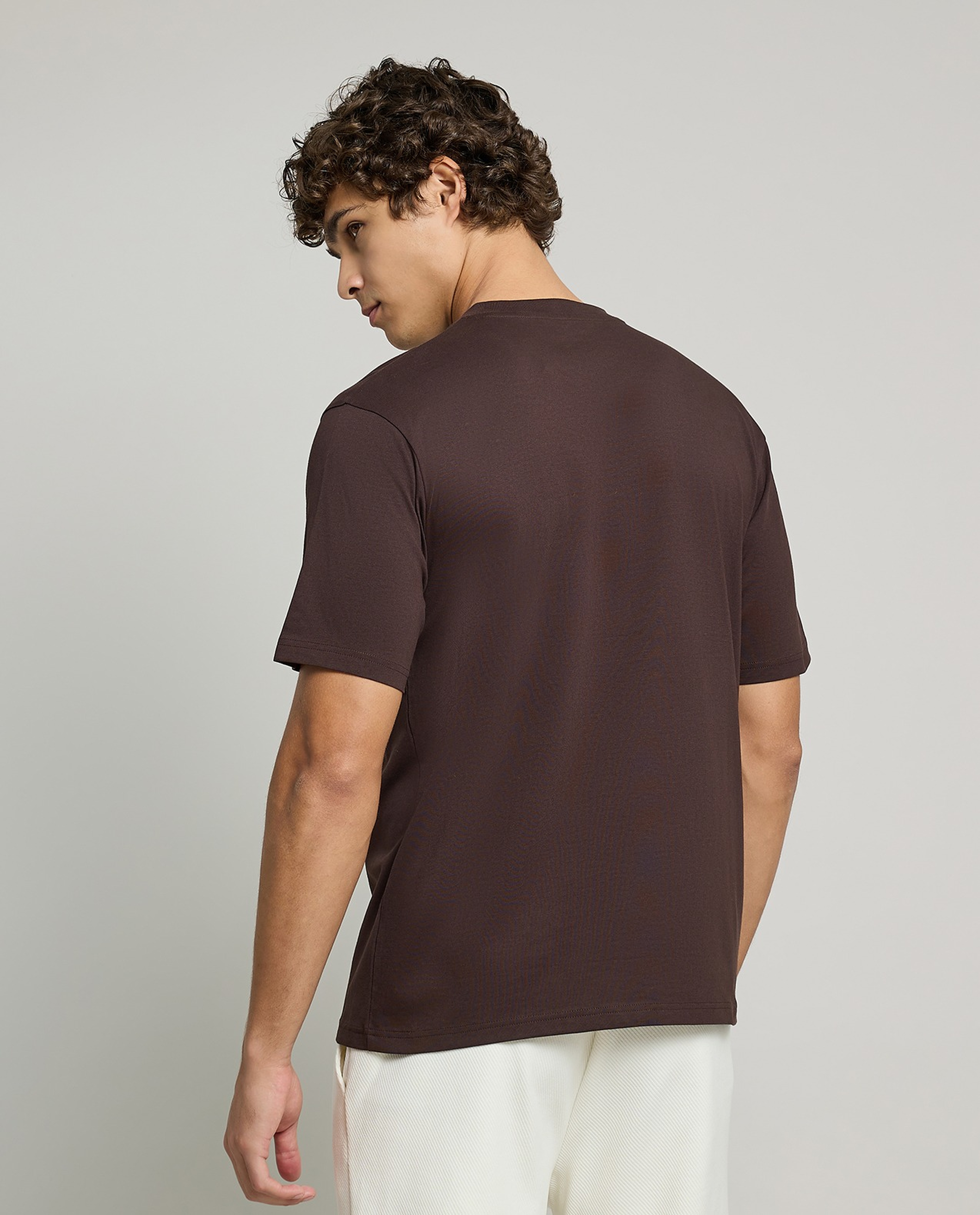 Typography Print T-Shirt with Crew Neck and Short Sleeves