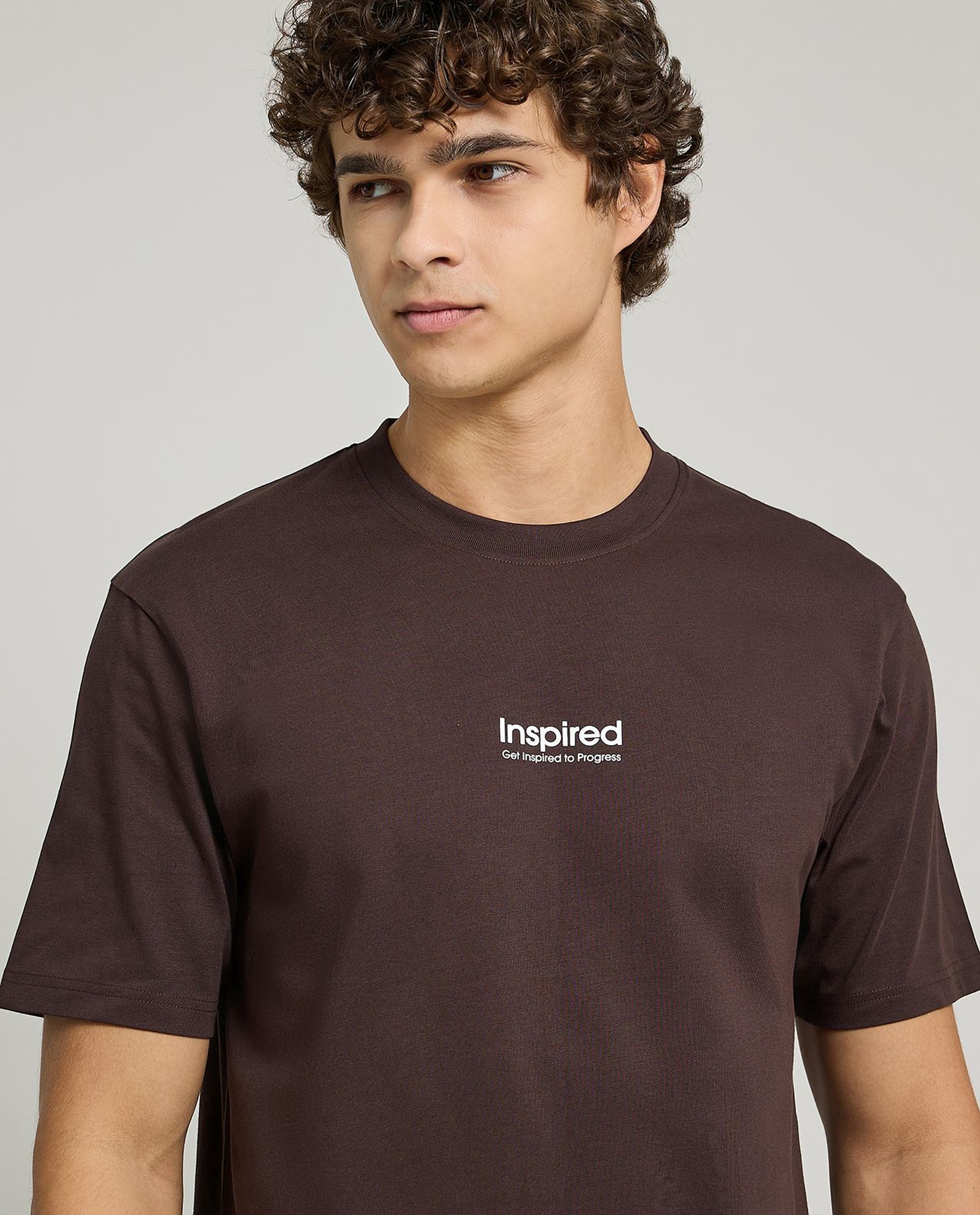 Typography Print T-Shirt with Crew Neck and Short Sleeves