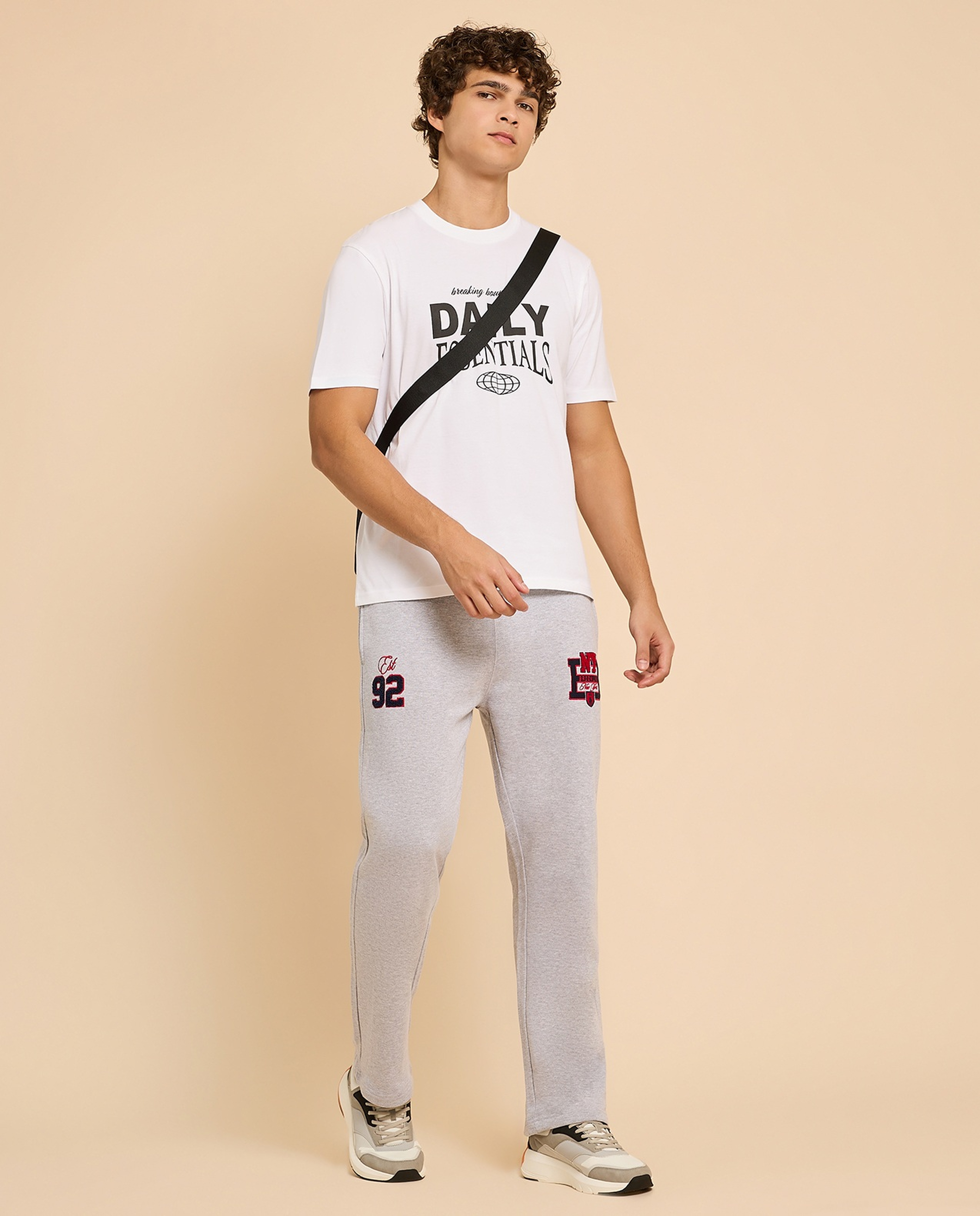 Appliqued Joggers with Drawstring Waist