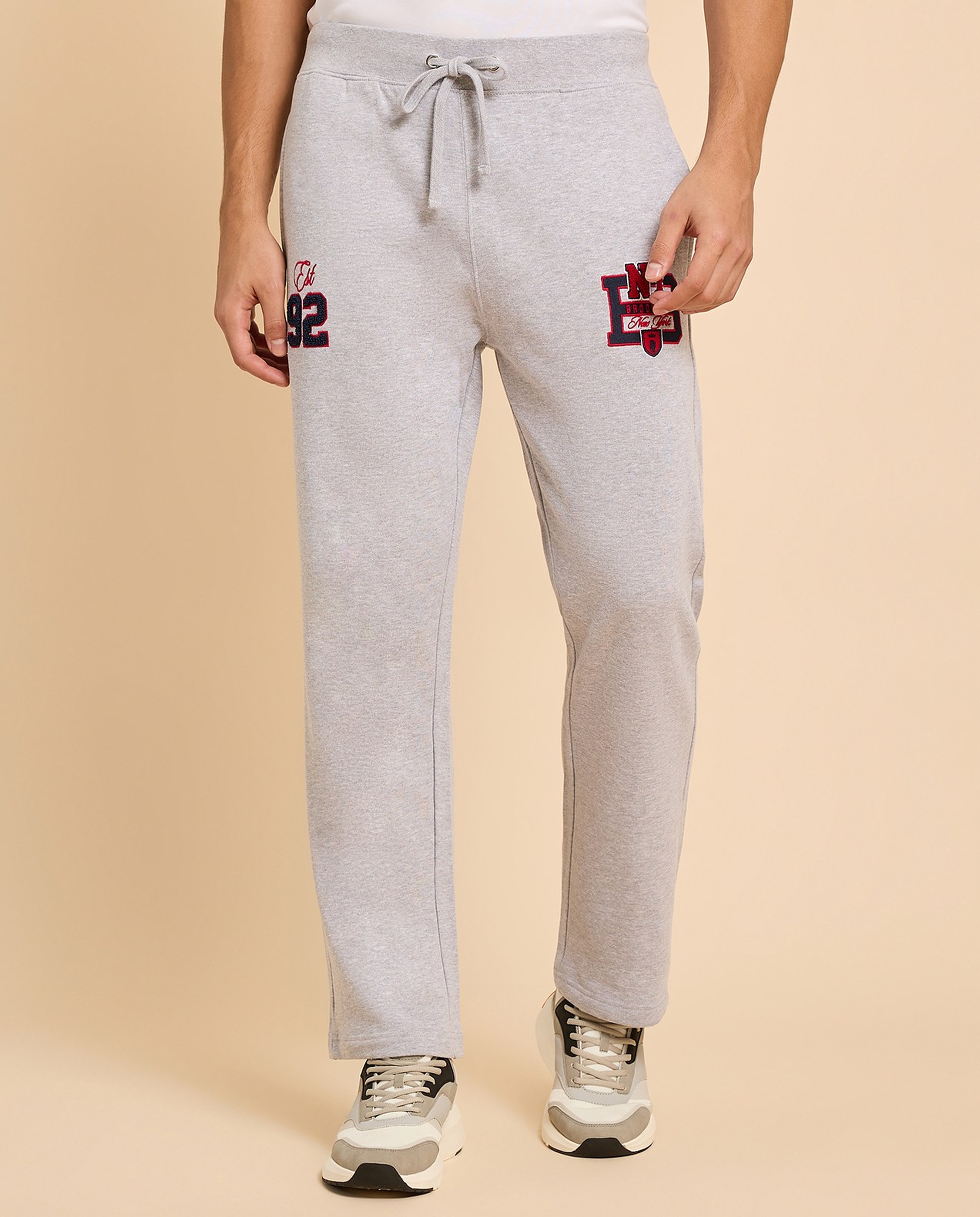 Appliqued Joggers with Drawstring Waist