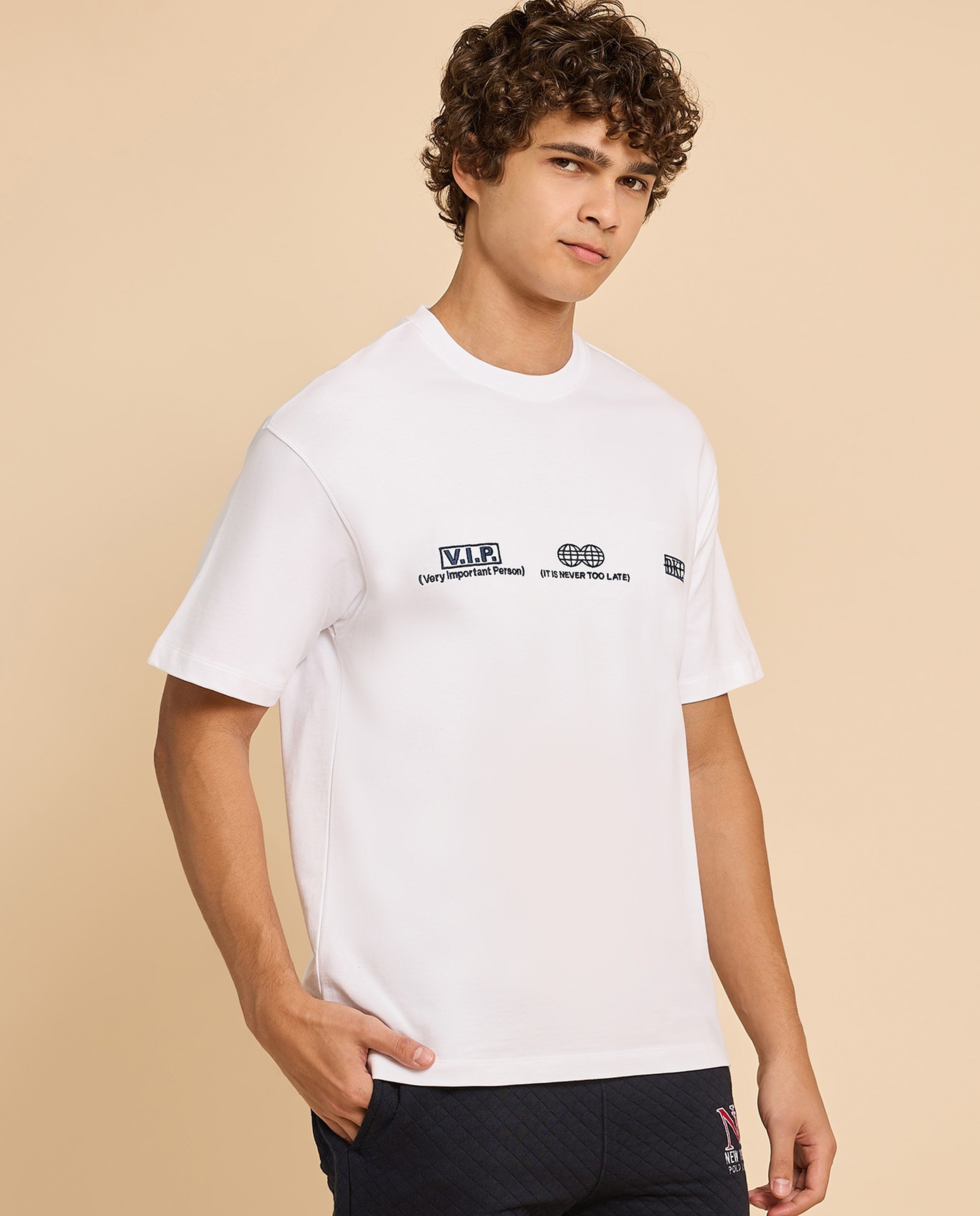 Printed T-Shirt with Crew Neck and Short Sleeves