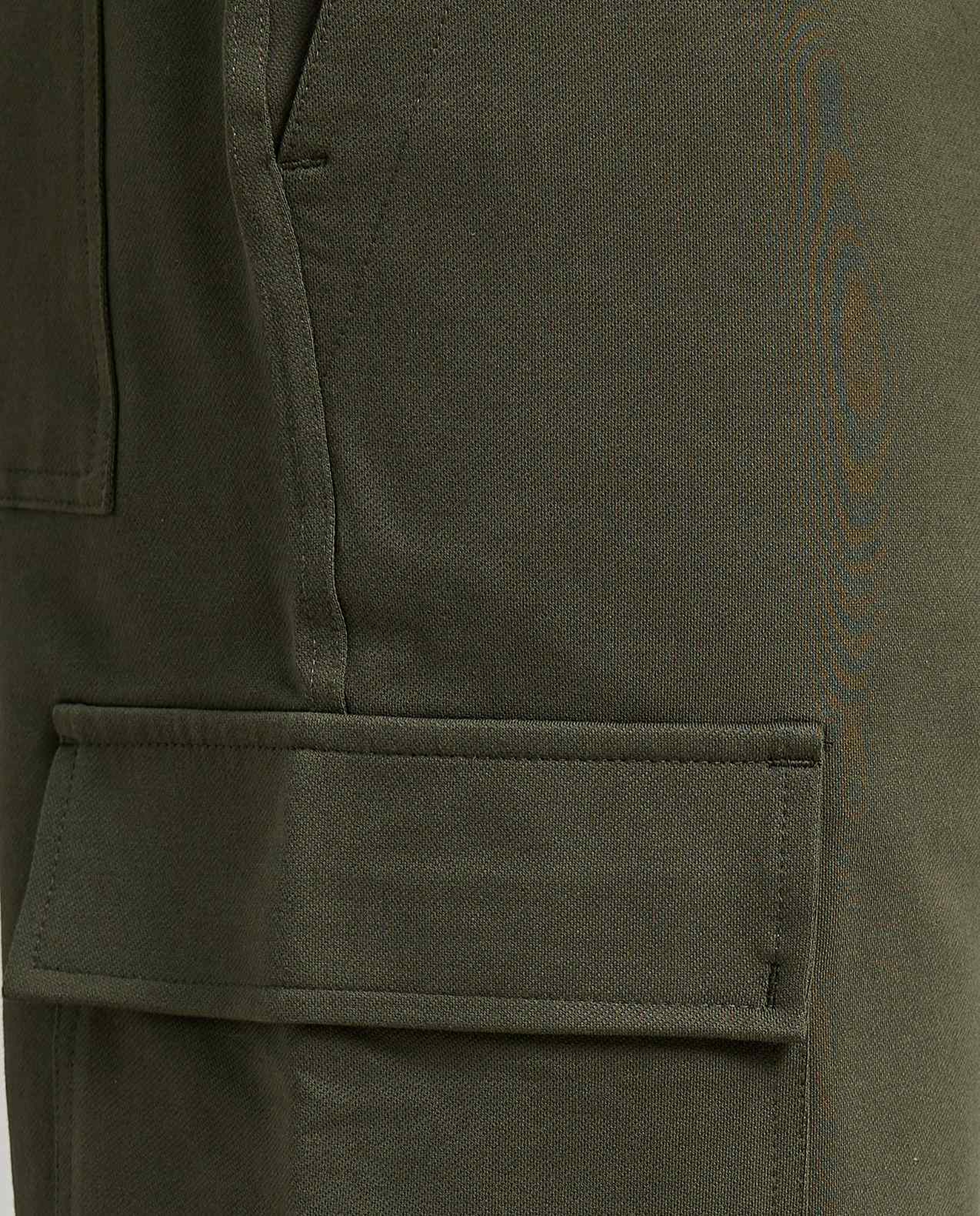Solid Cargo Pants with Drawstring Waist