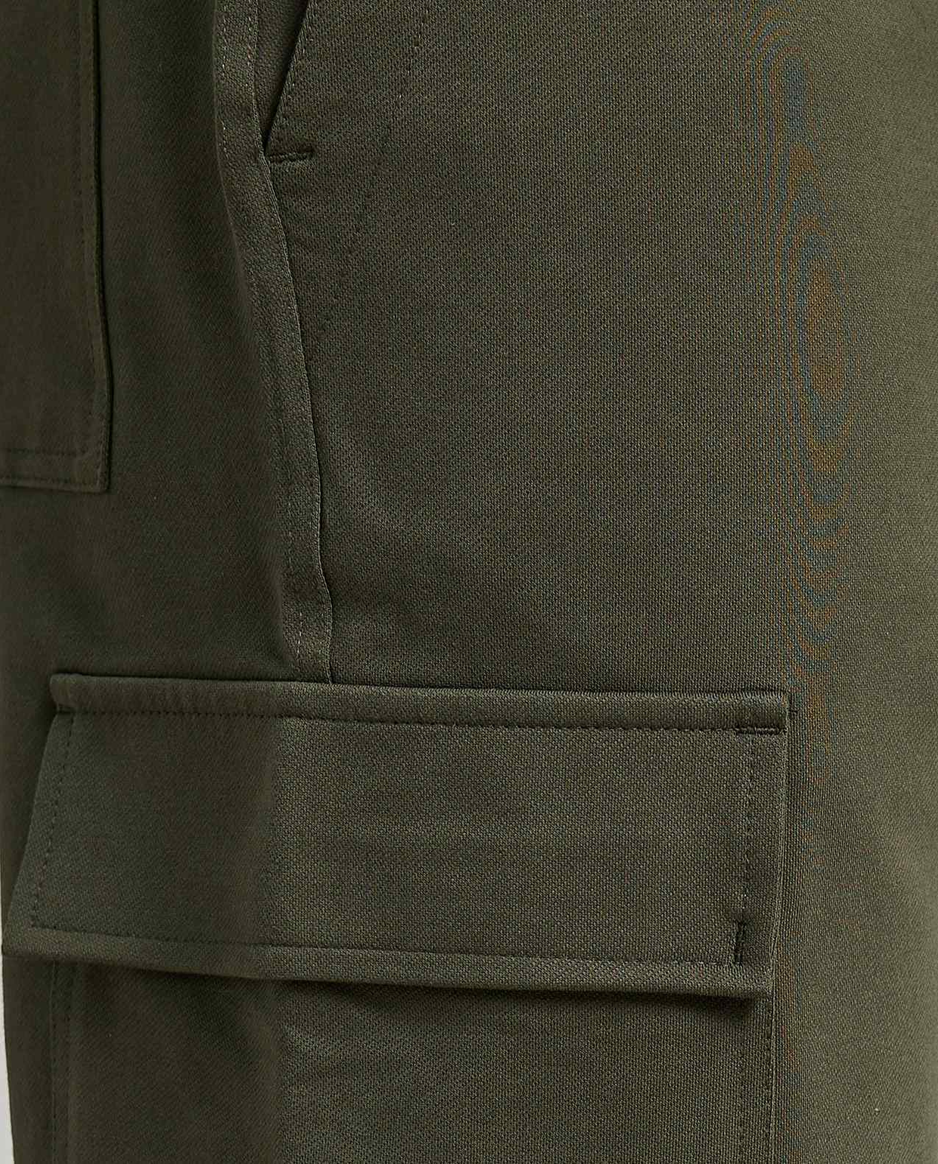 Solid Cargo Pants with Drawstring Waist