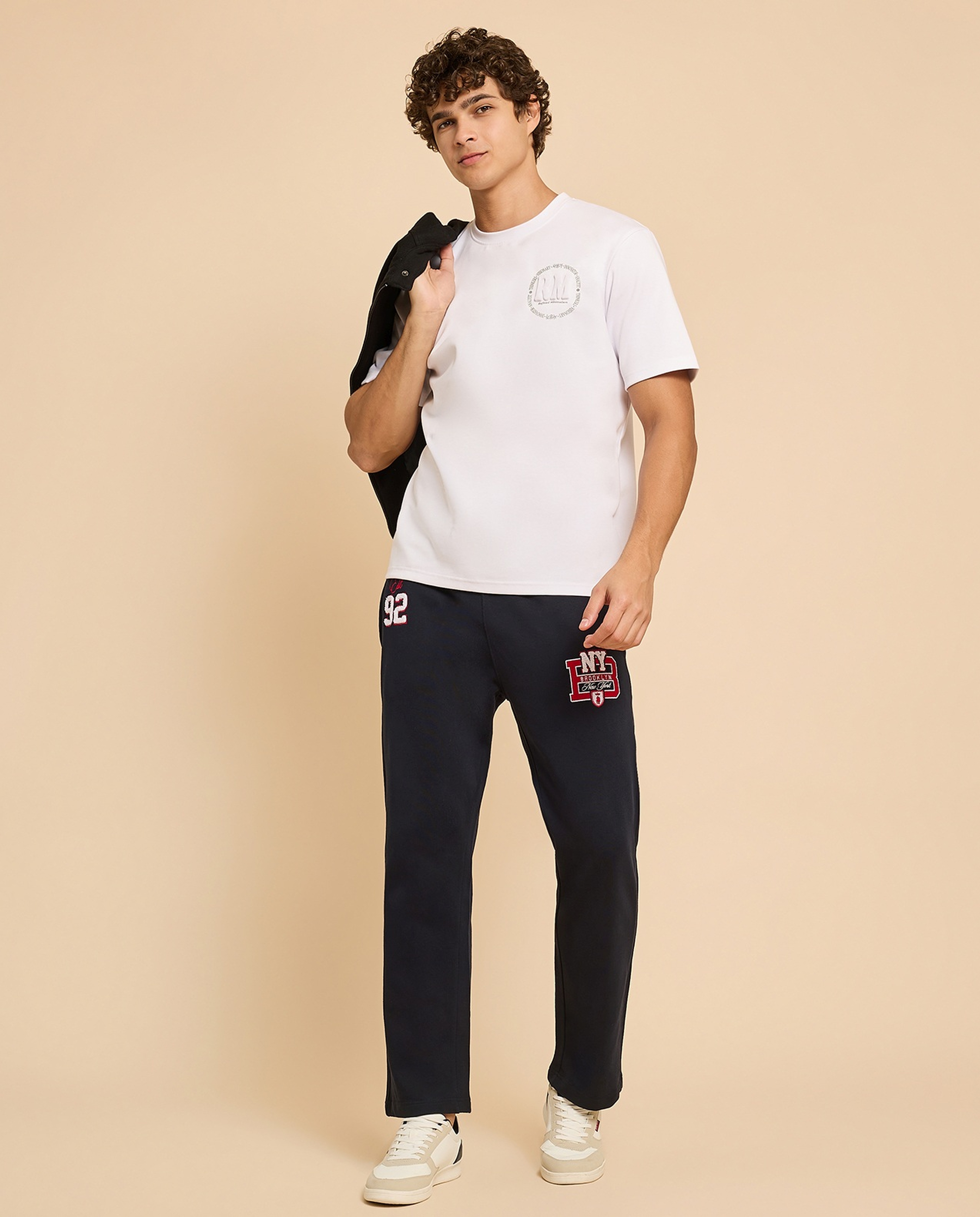 Appliqued Joggers with Drawstring Waist