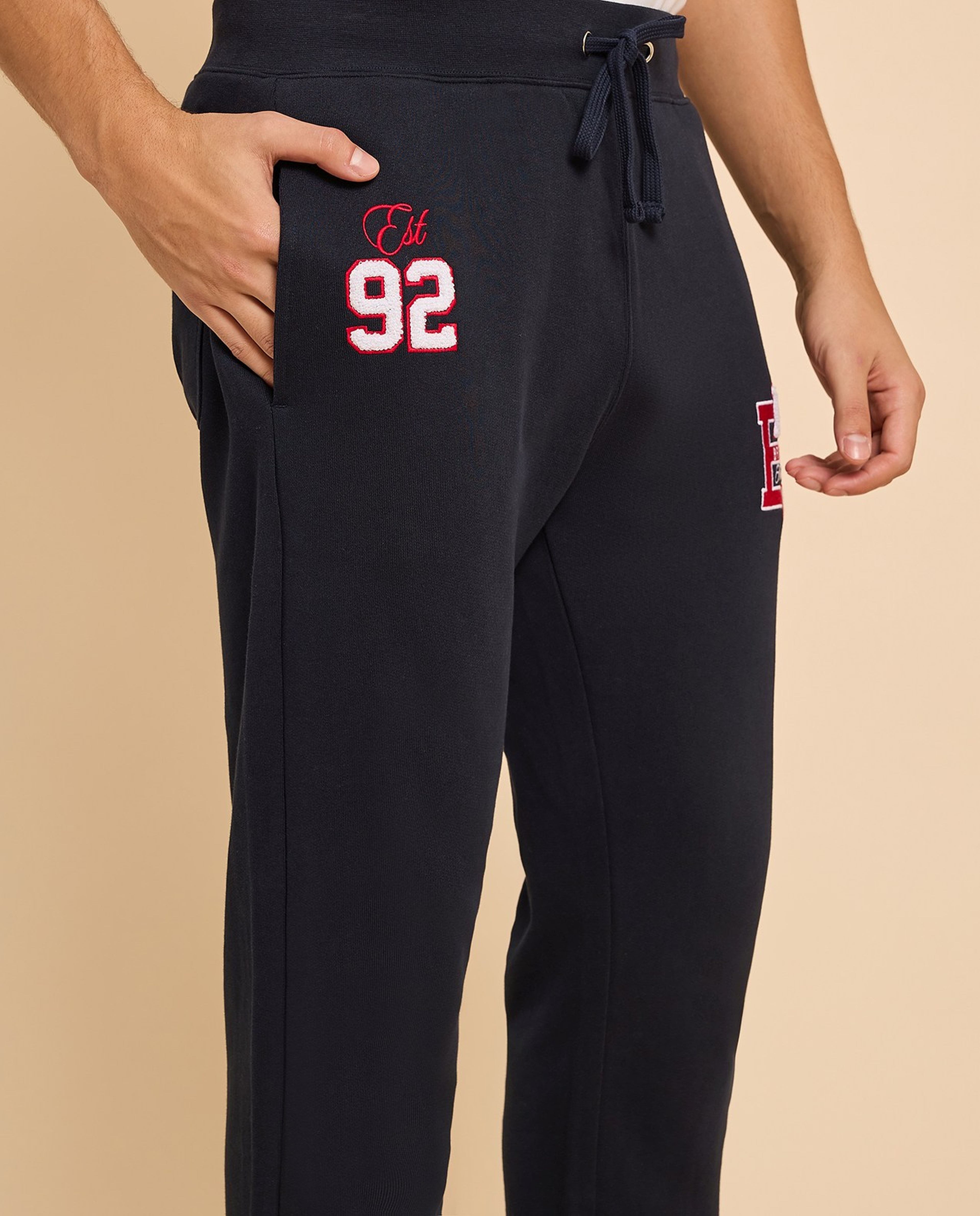 Appliqued Joggers with Drawstring Waist