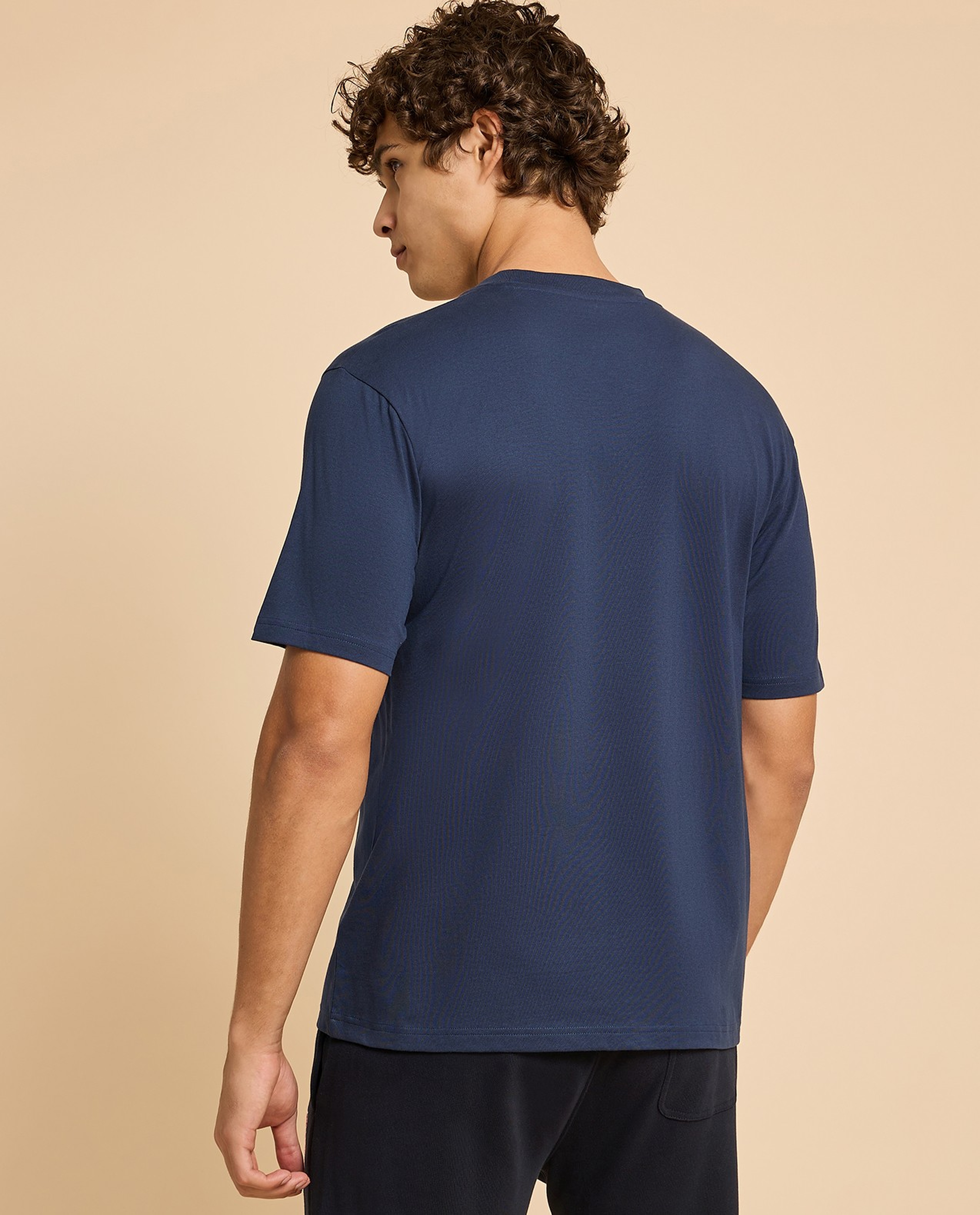 Typography Print T-Shirt with Crew Neck and Short Sleeves