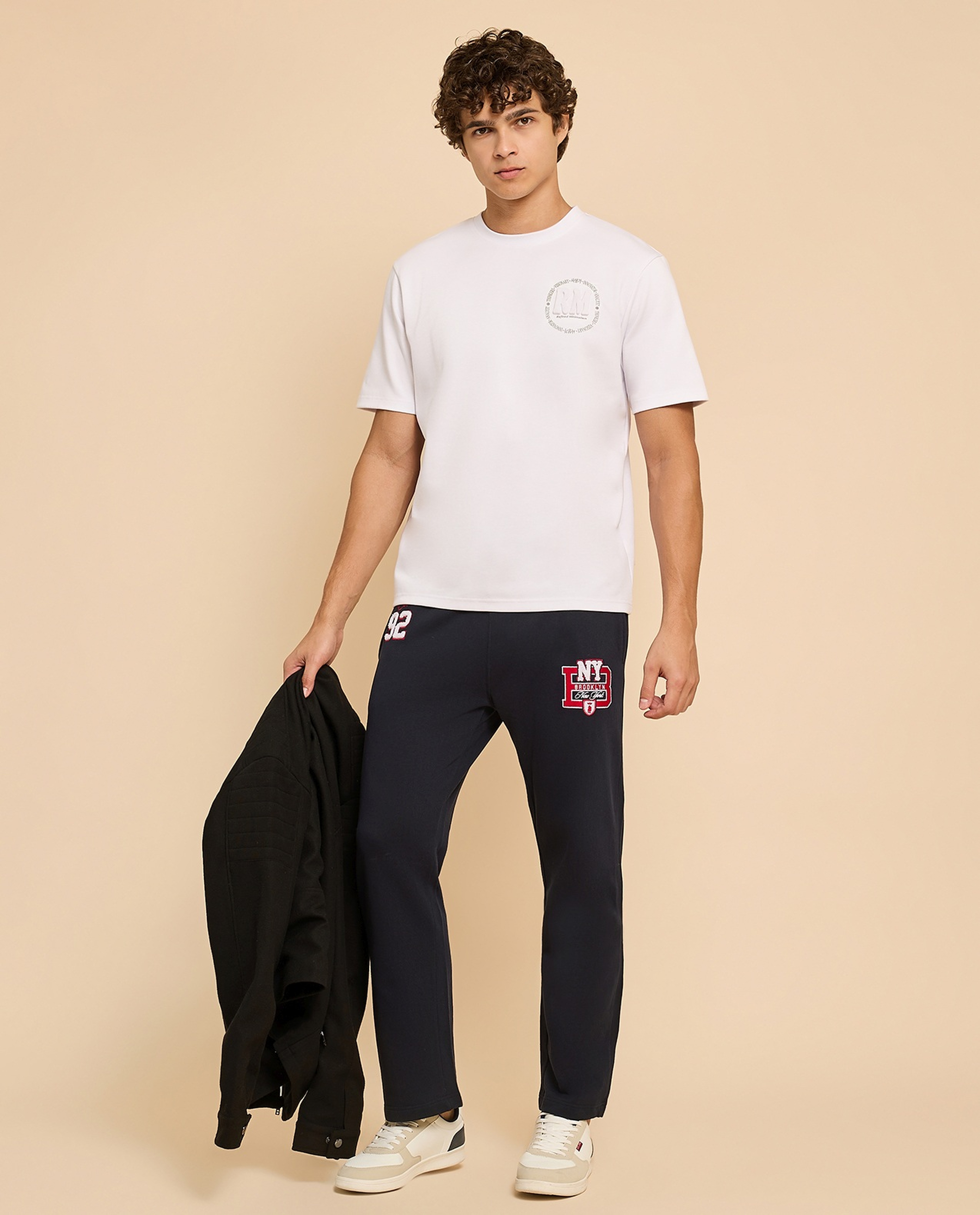 Appliqued Joggers with Drawstring Waist