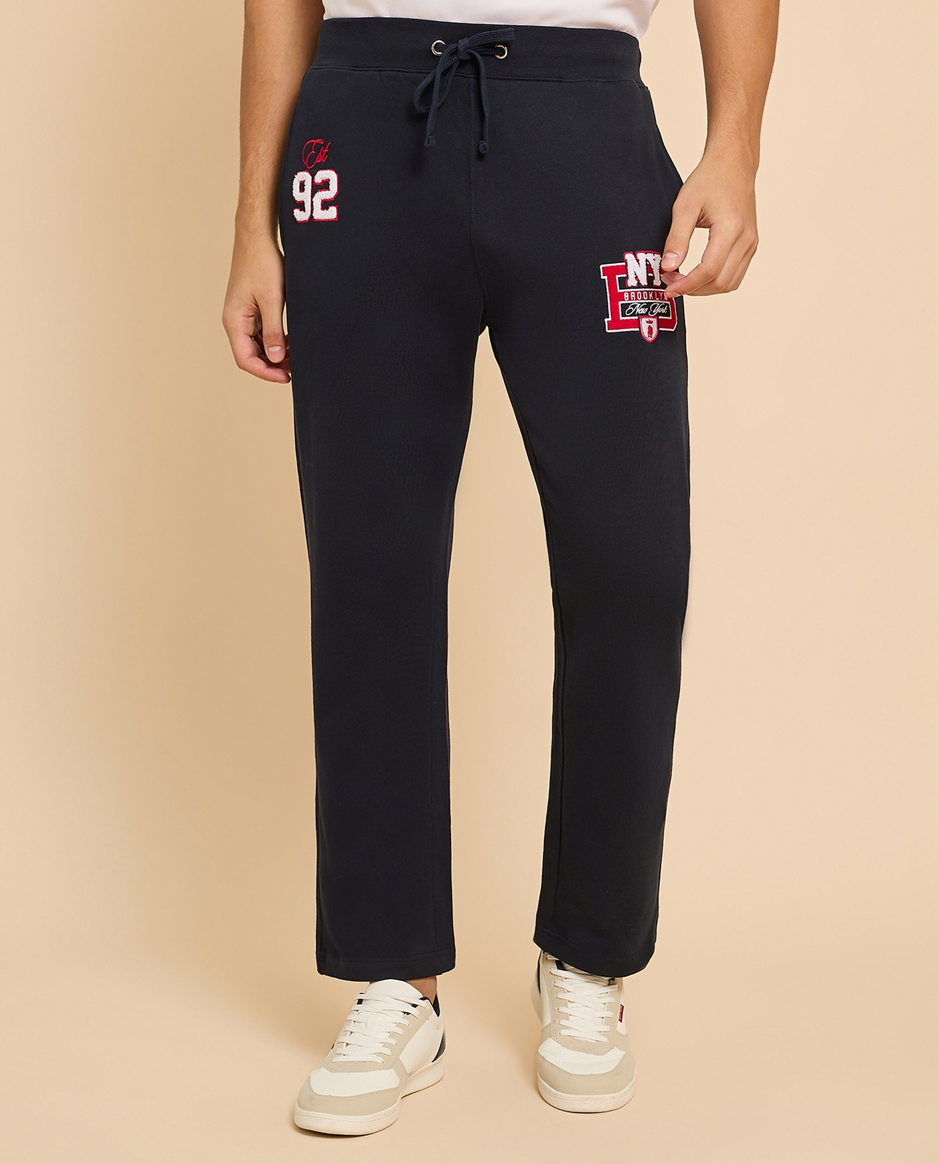 Appliqued Joggers with Drawstring Waist