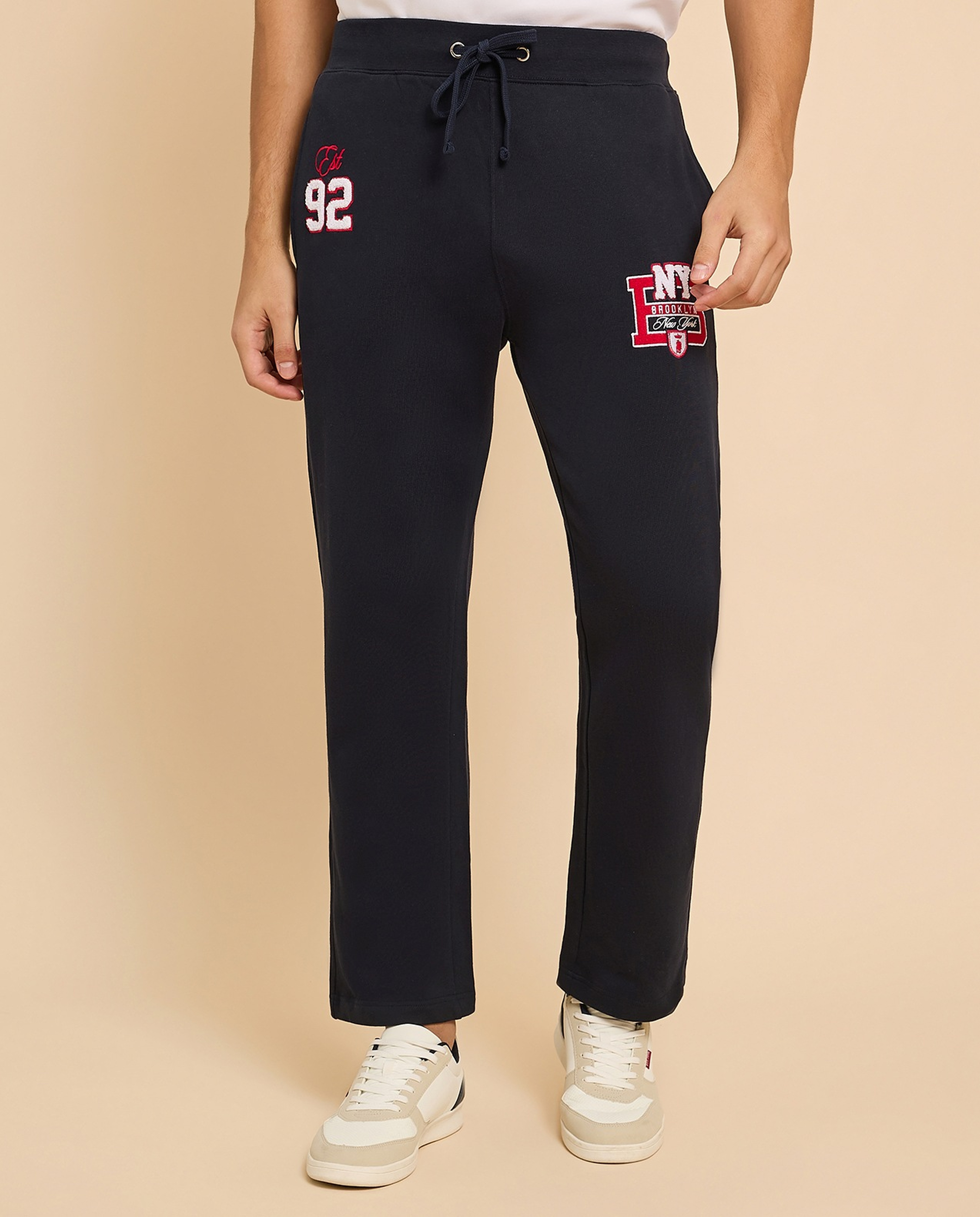 Appliqued Joggers with Drawstring Waist