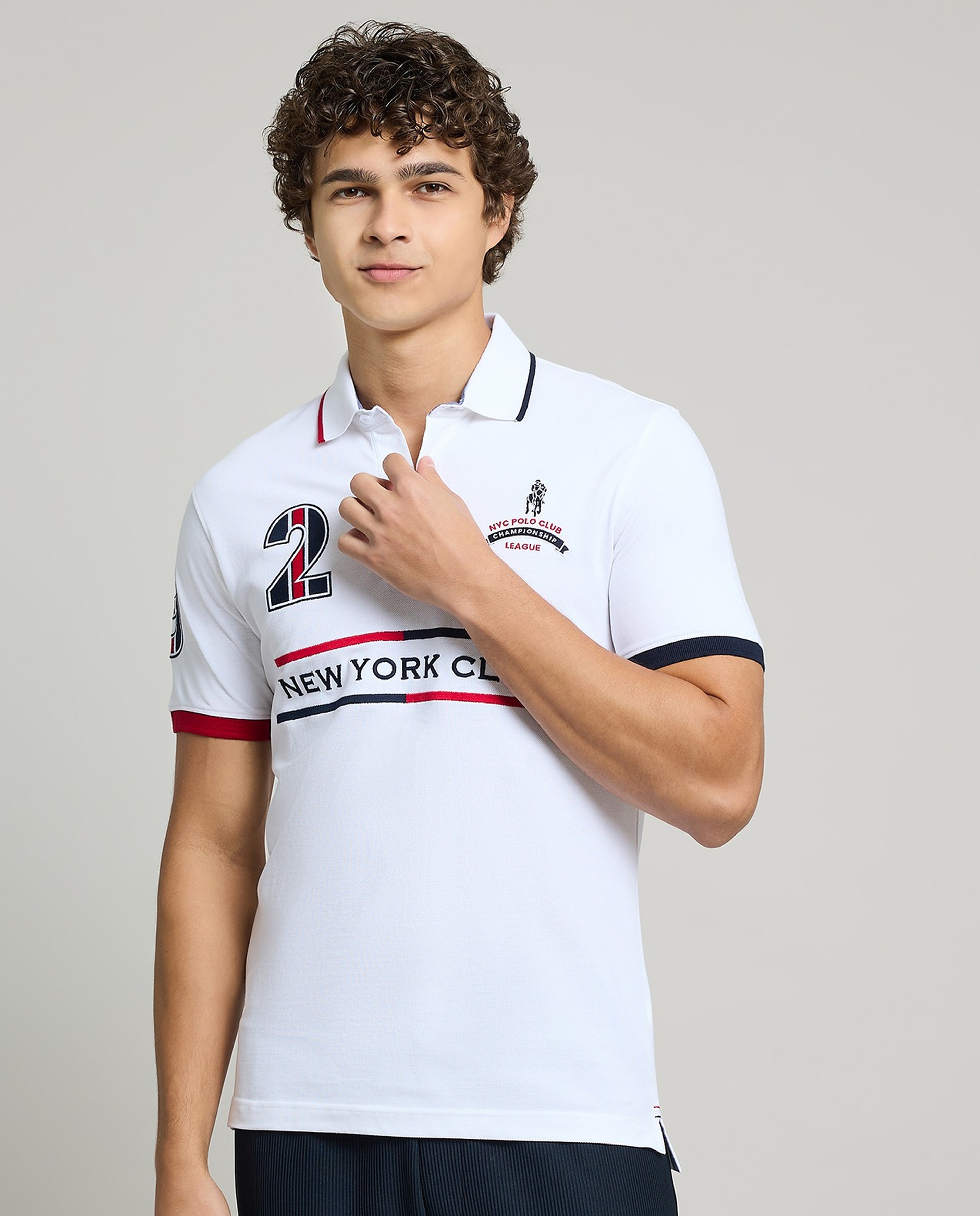 Embroidered Polo T-Shirt with Short Sleeves