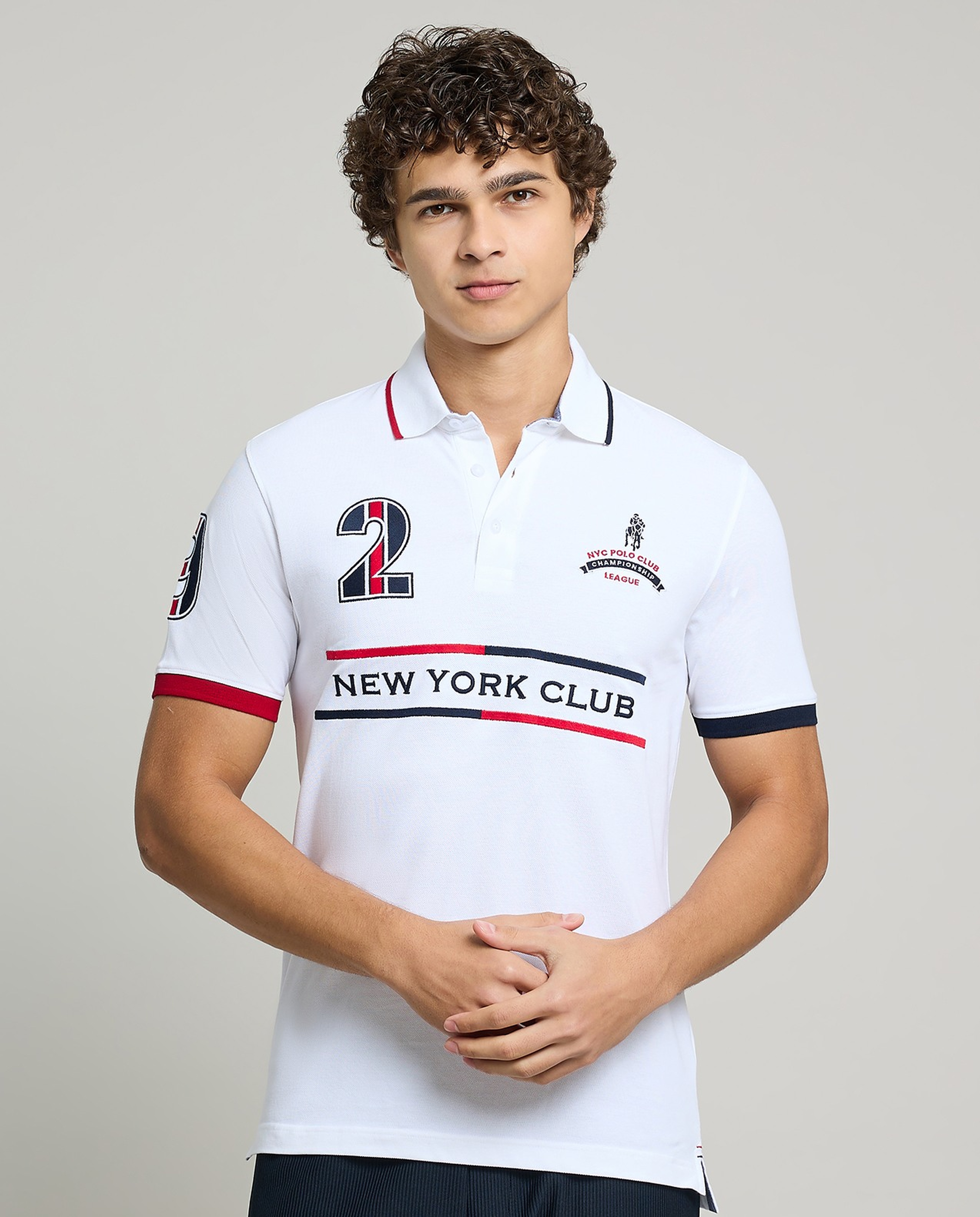 Embroidered Polo T-Shirt with Short Sleeves