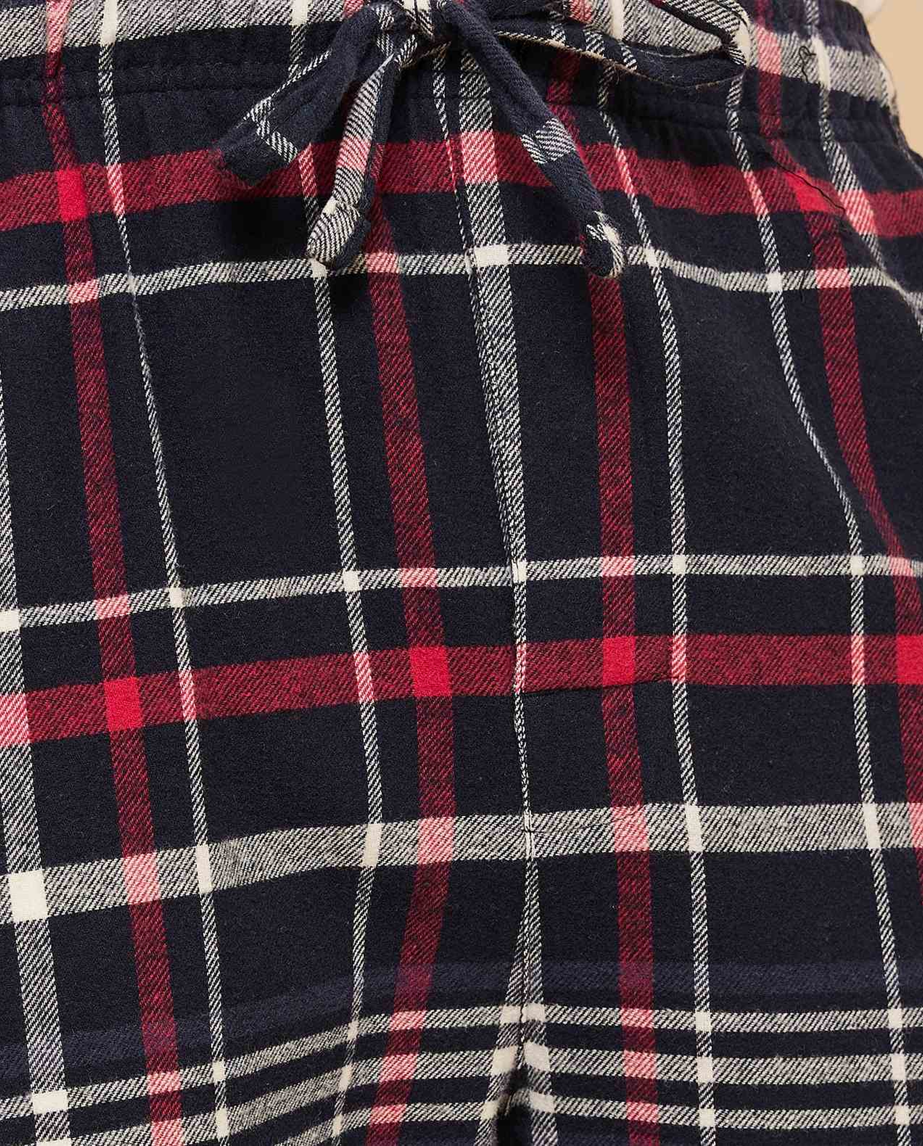 Plaid Lounge Pants with Drawstring Waist