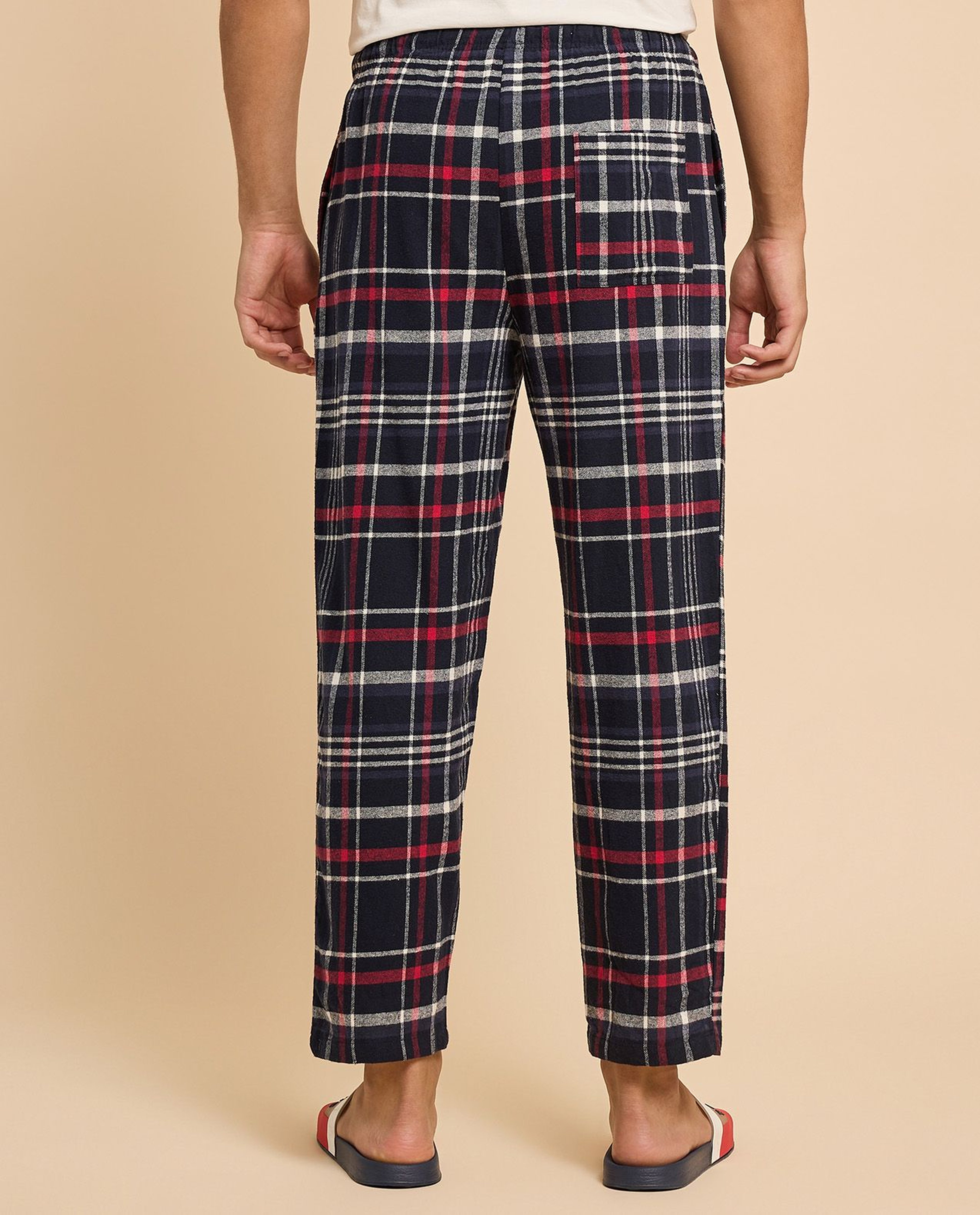 Plaid Lounge Pants with Drawstring Waist