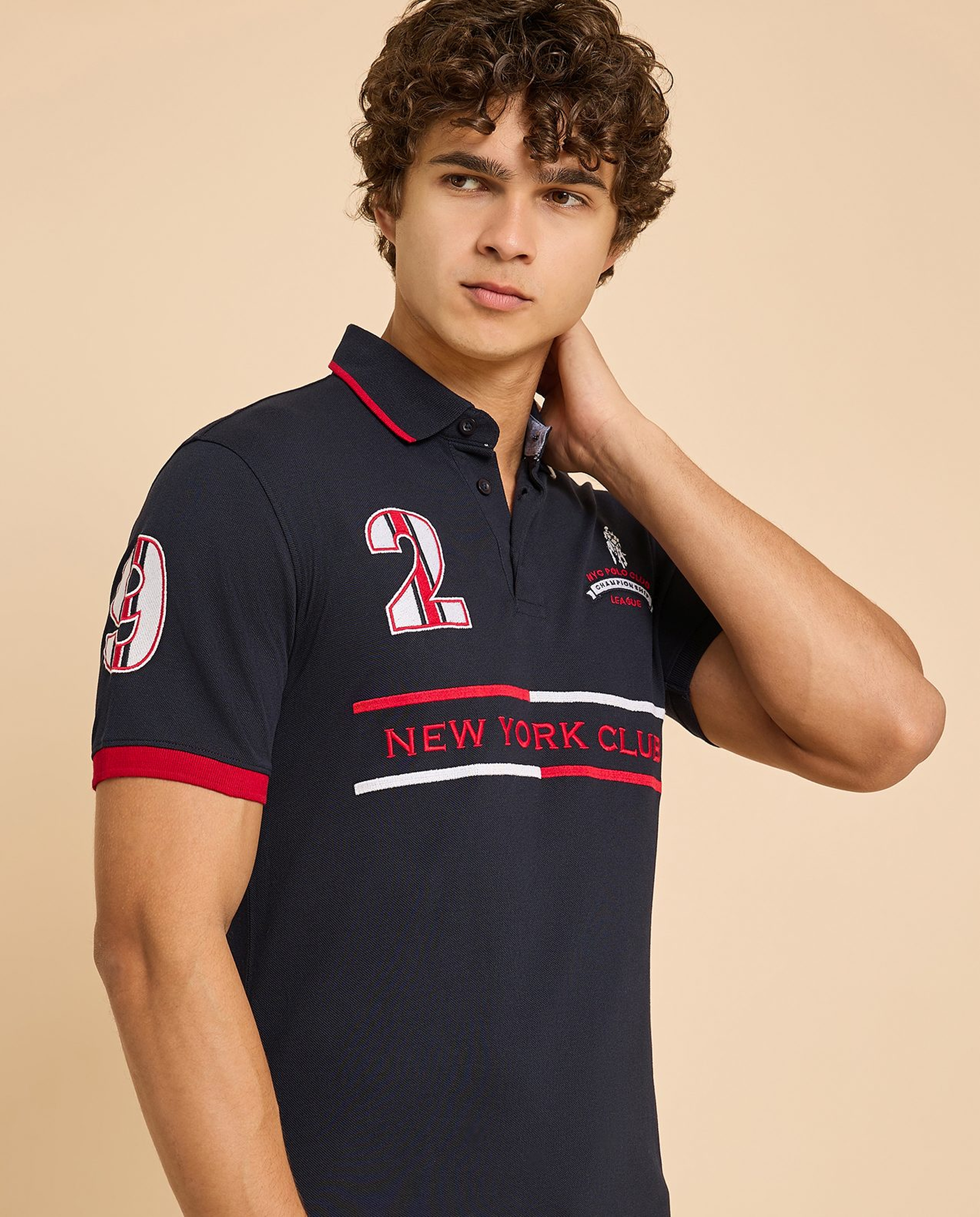 Embroidered Polo T-Shirt with Short Sleeves