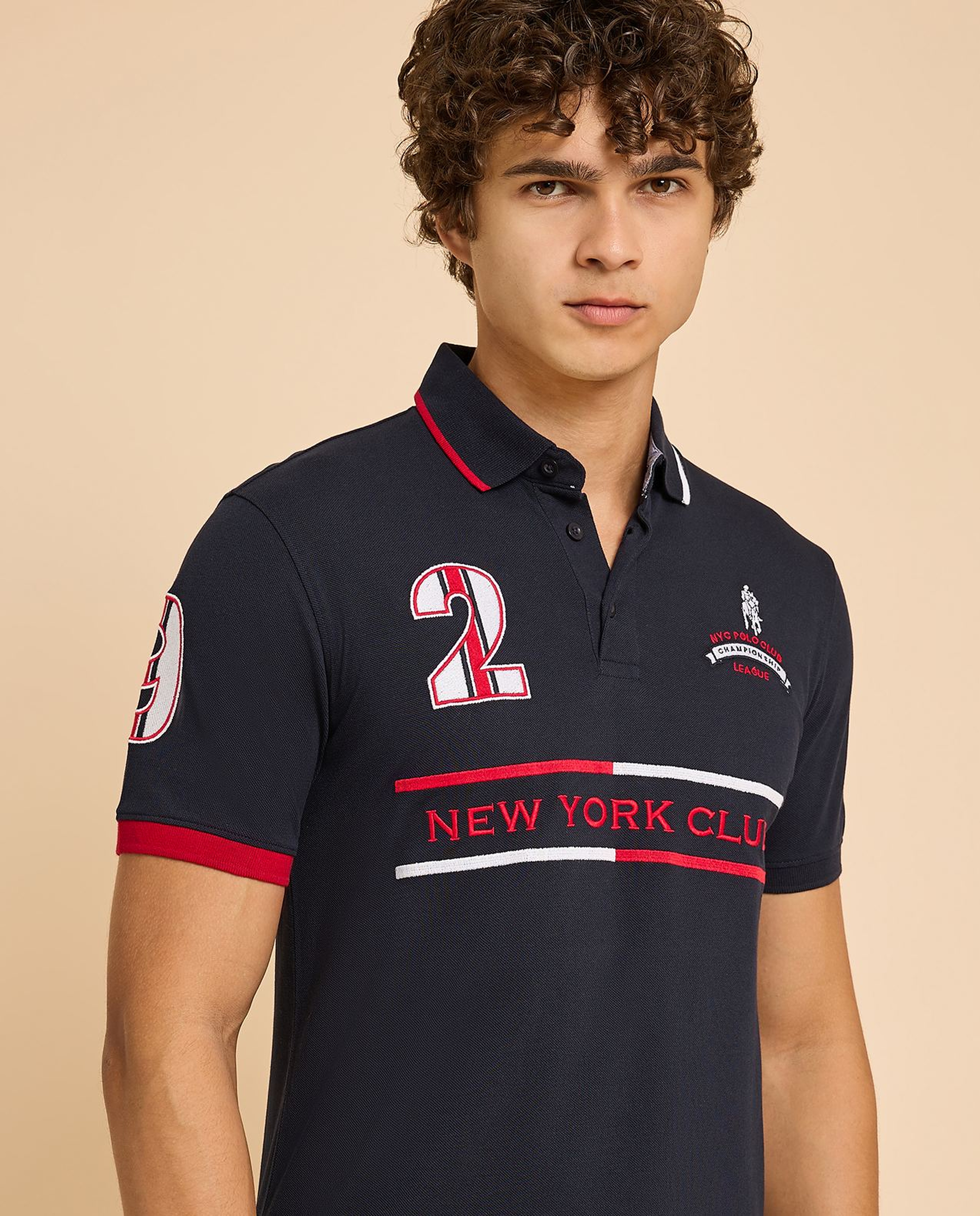 Embroidered Polo T-Shirt with Short Sleeves