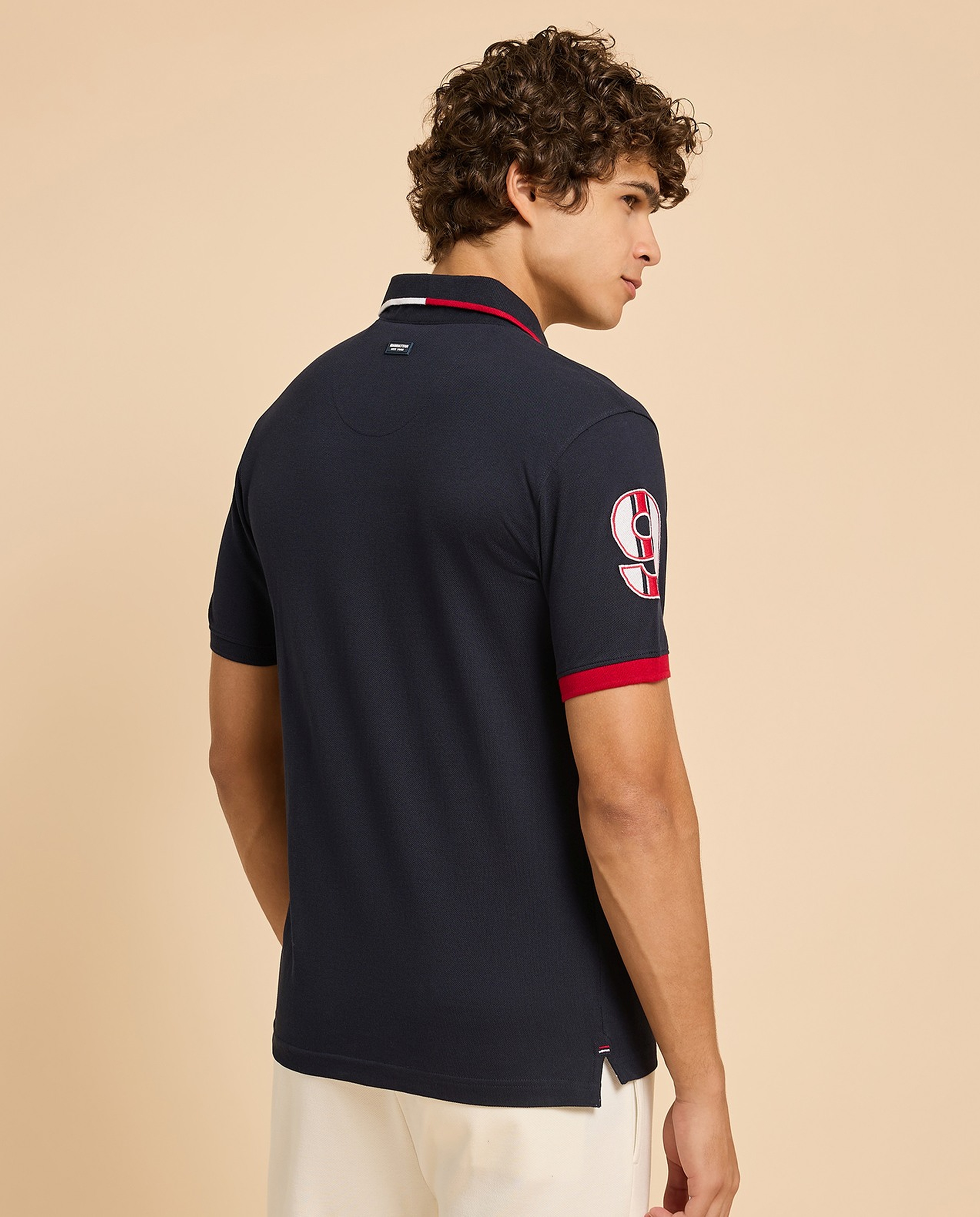 Embroidered Polo T-Shirt with Short Sleeves