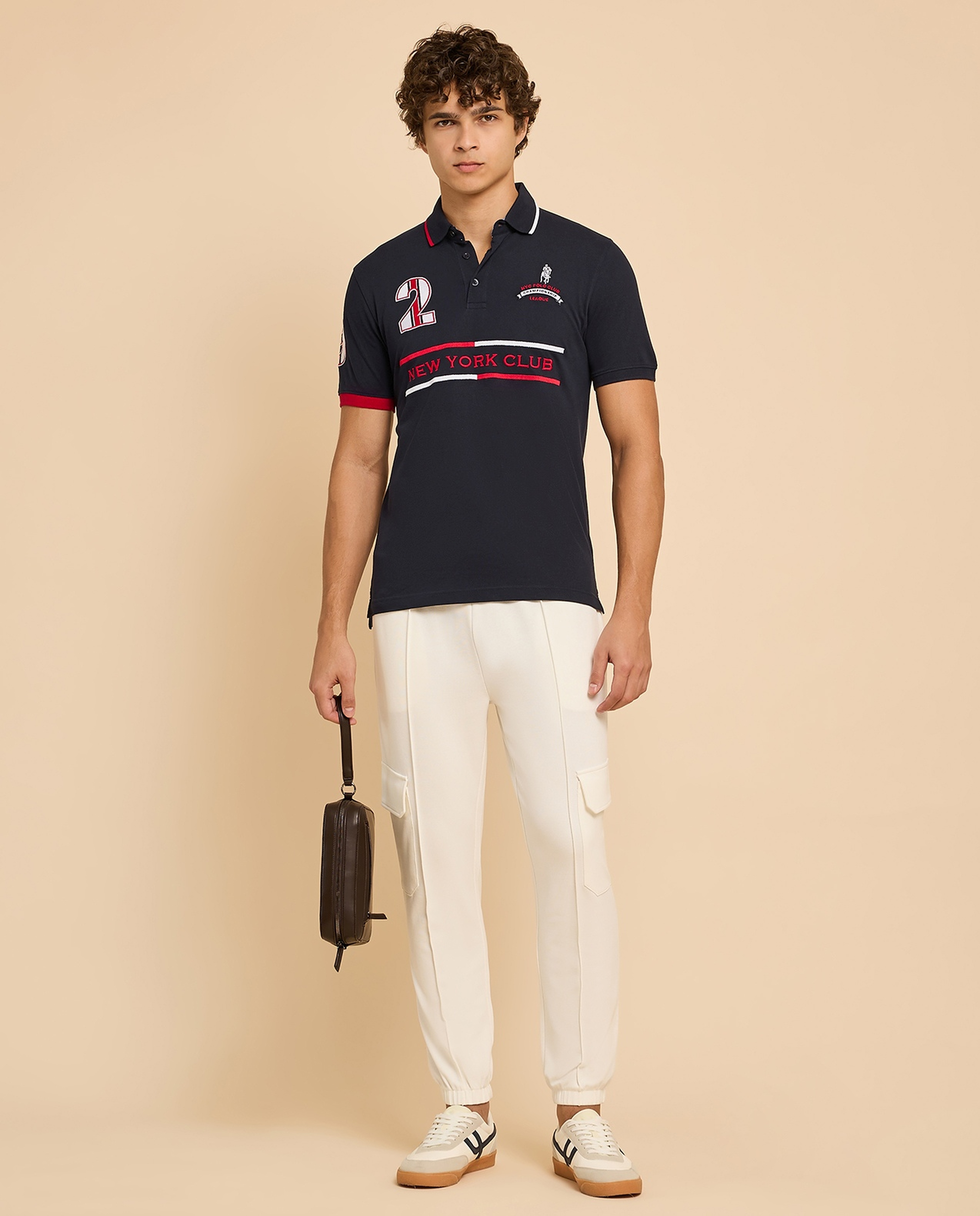 Embroidered Polo T-Shirt with Short Sleeves