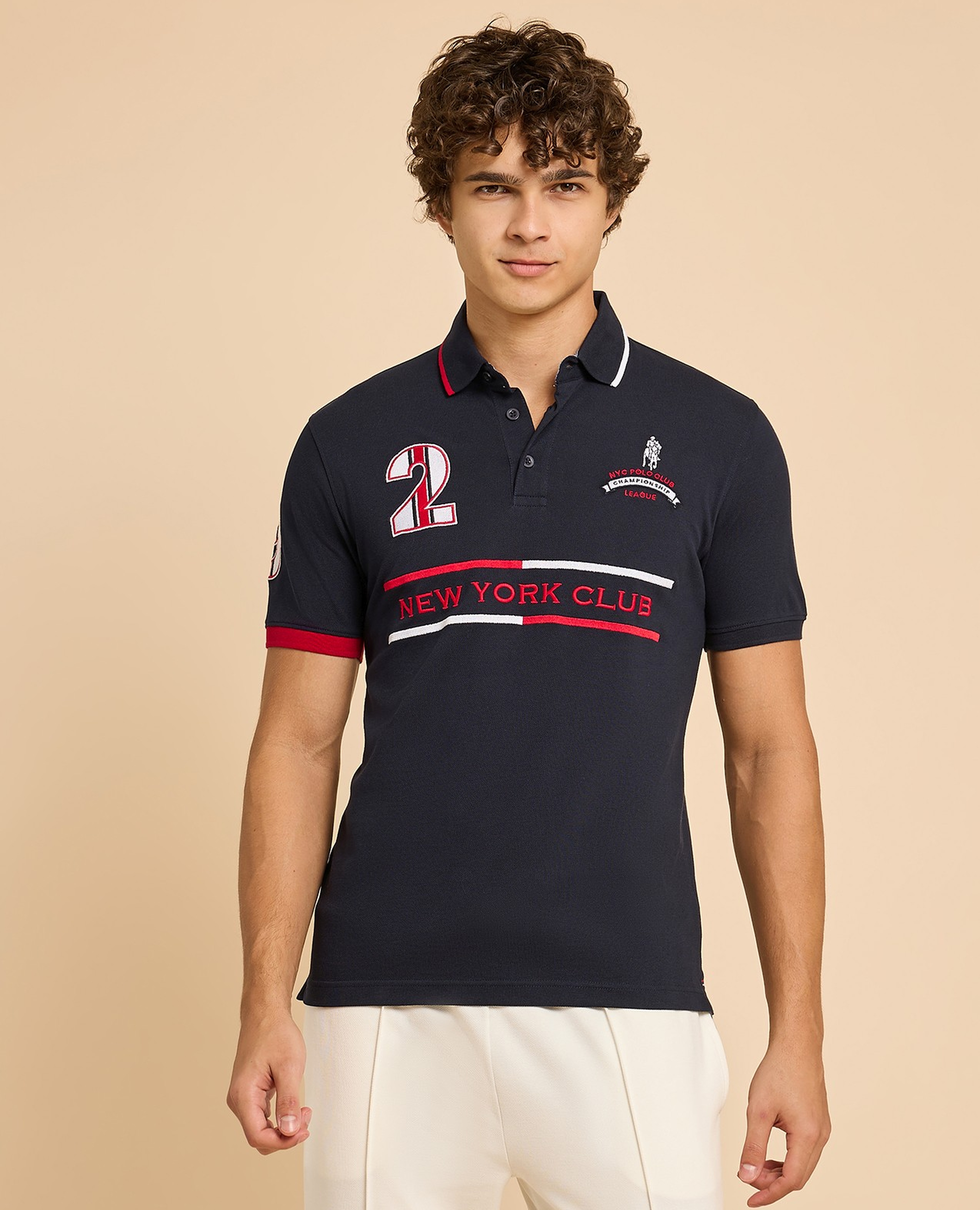 Embroidered Polo T-Shirt with Short Sleeves