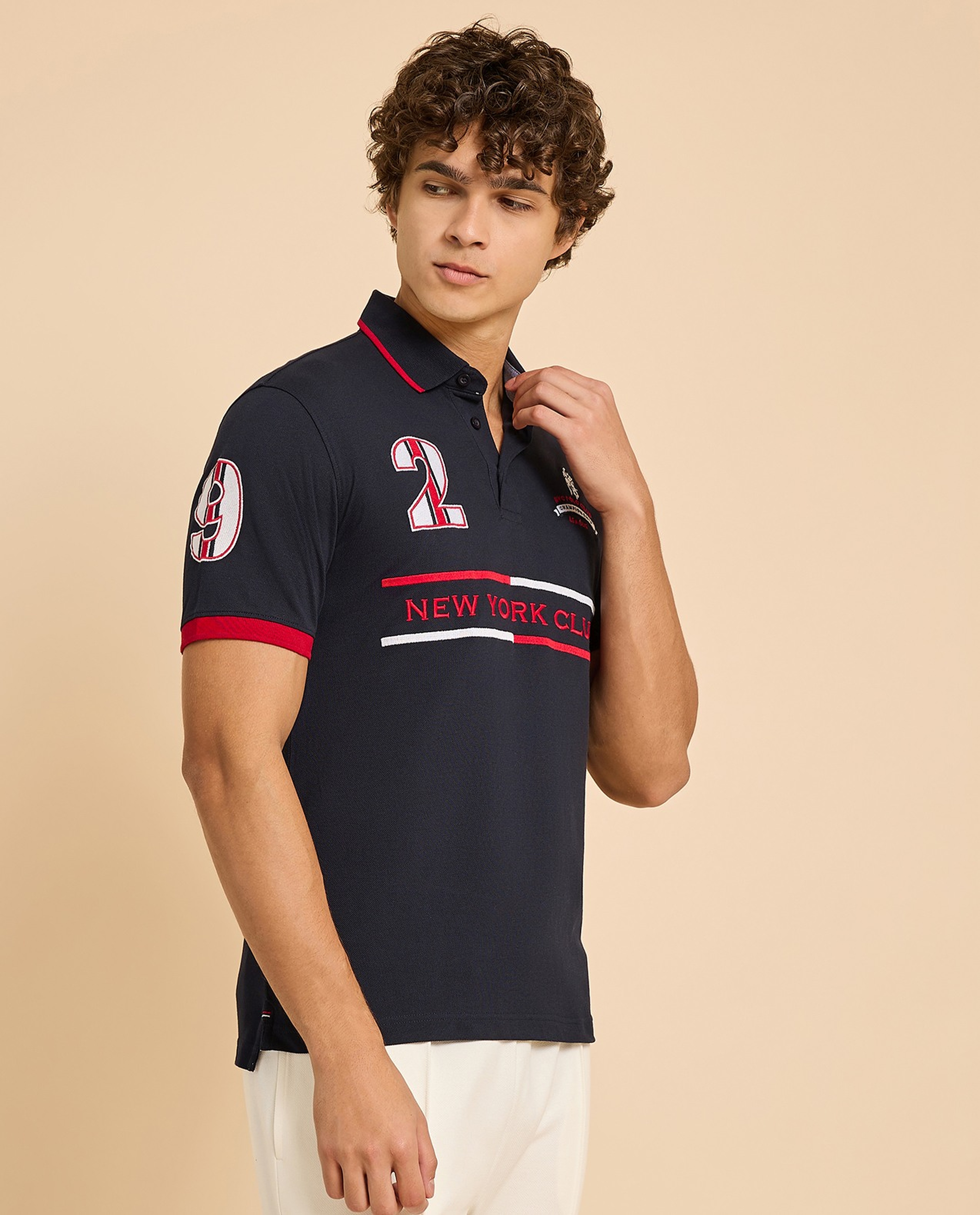 Embroidered Polo T-Shirt with Short Sleeves