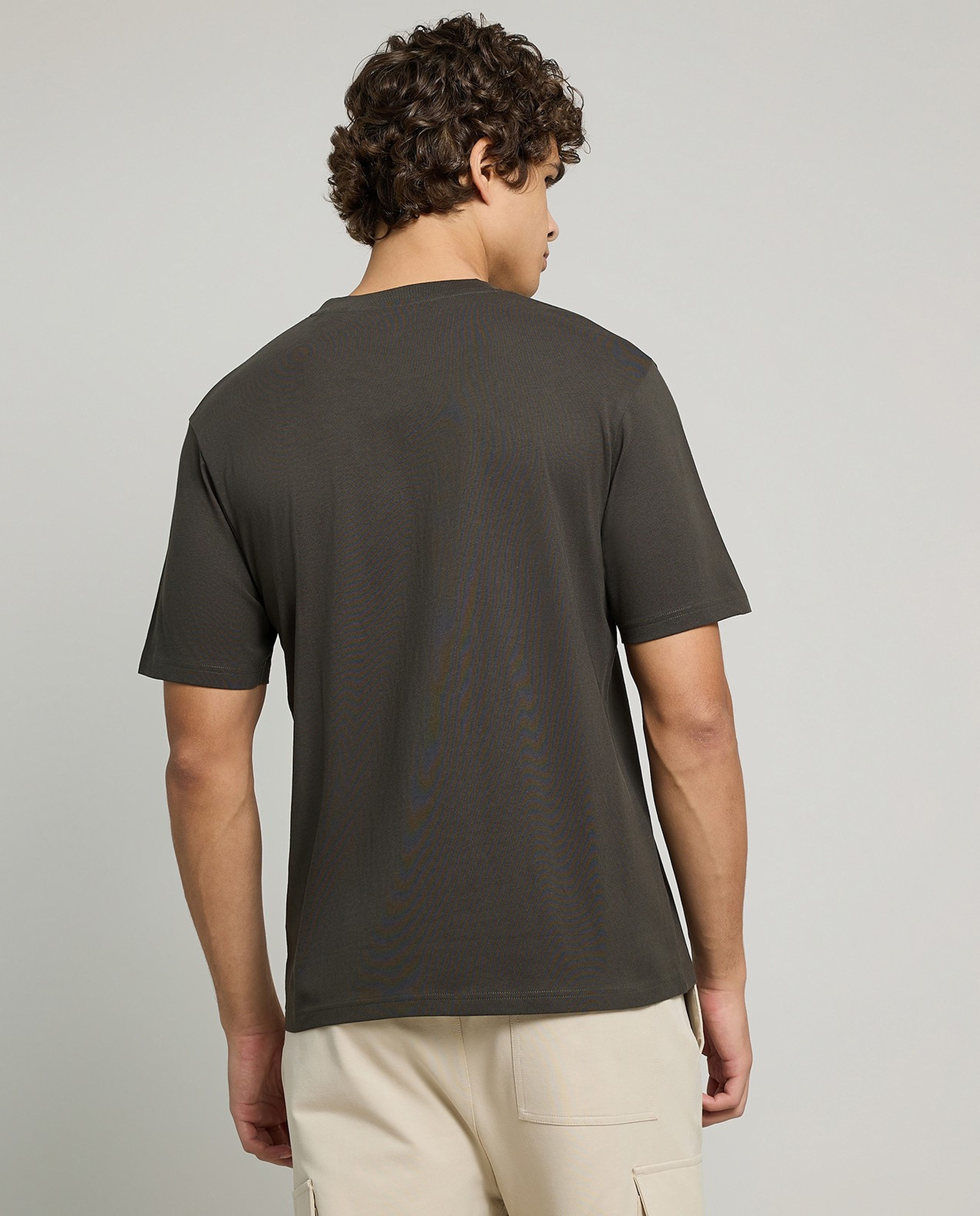 Typography Print T-Shirt with Crew Neck and Short Sleeves