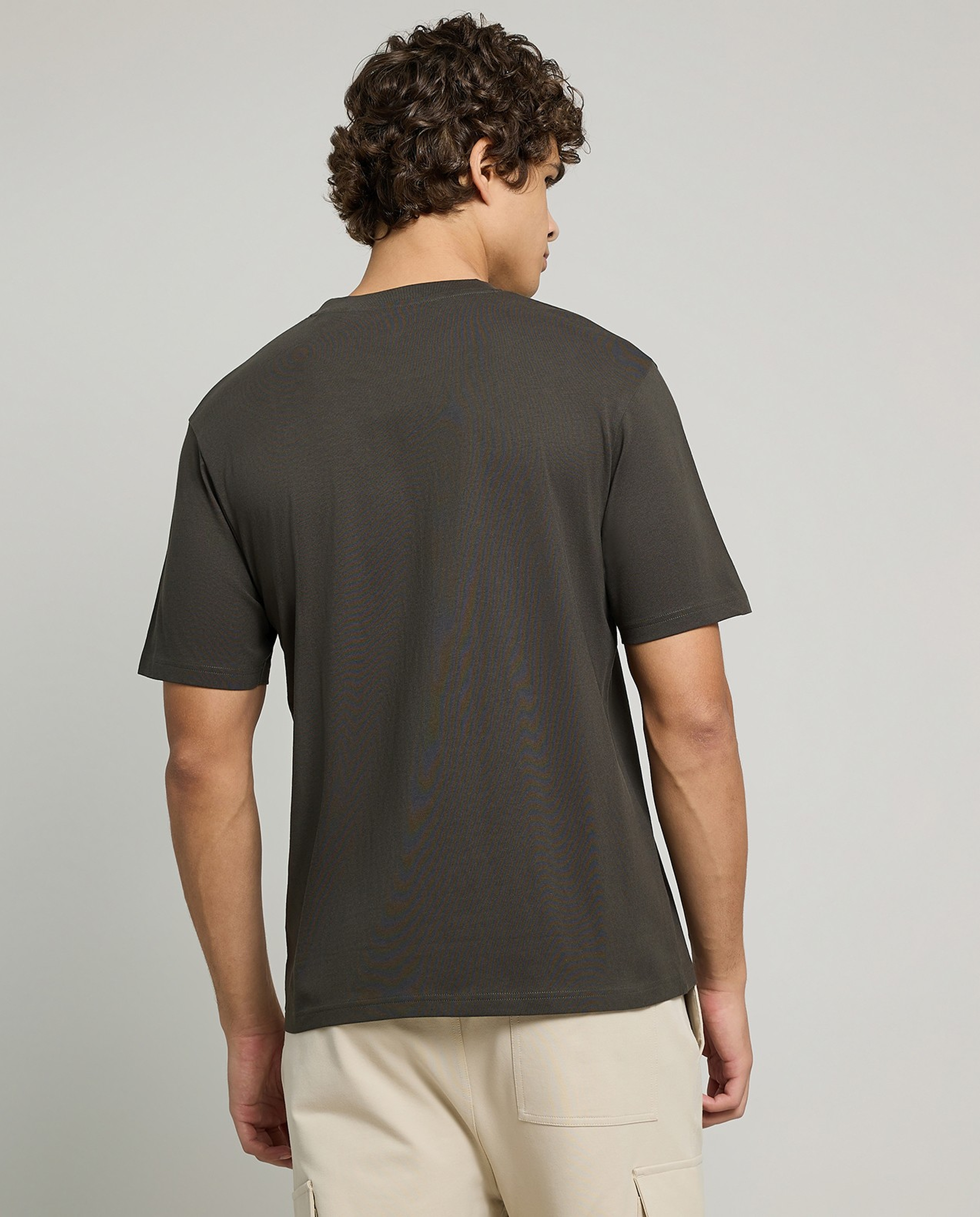 Typography Print T-Shirt with Crew Neck and Short Sleeves