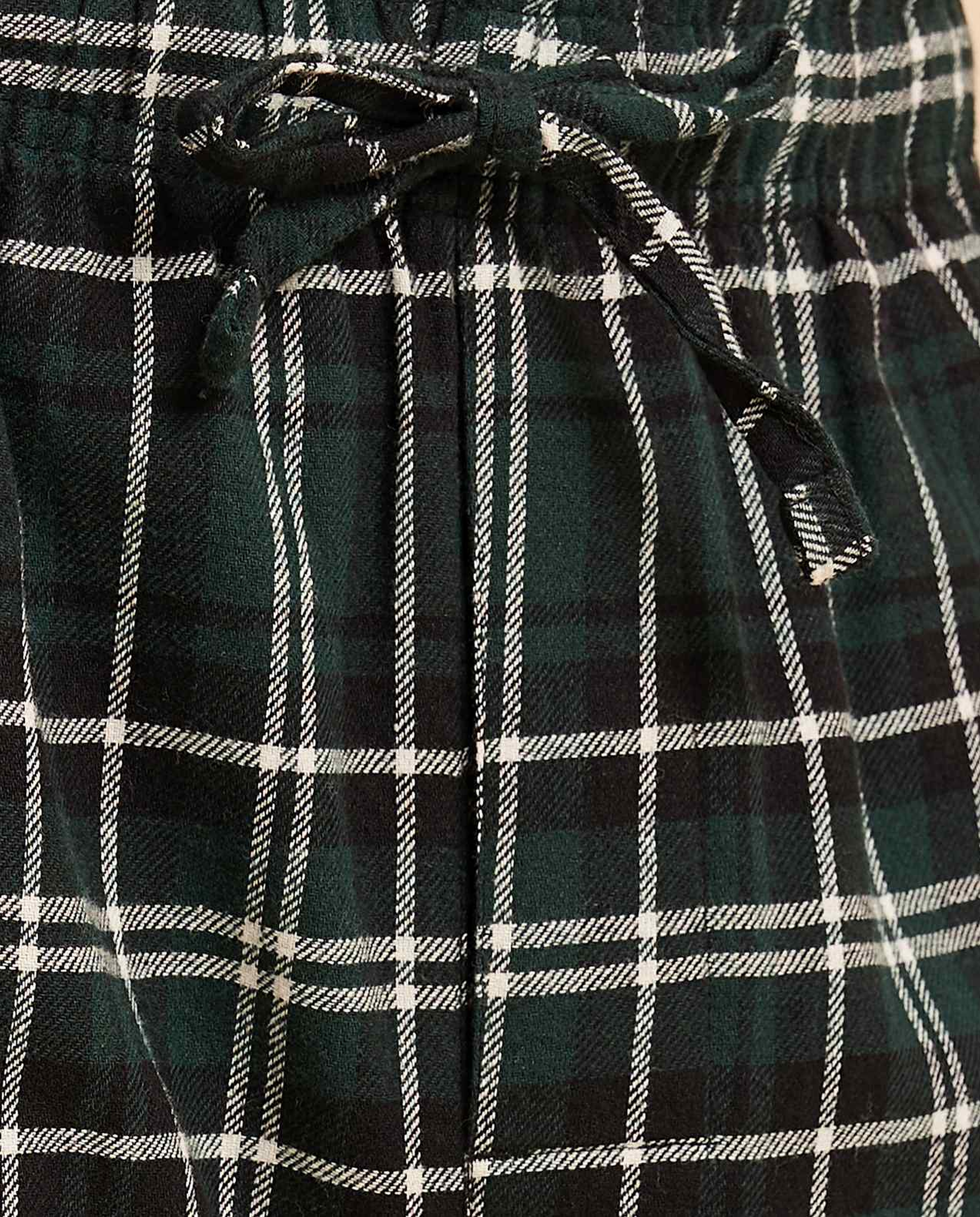 Plaid Lounge Pants with Drawstring Waist