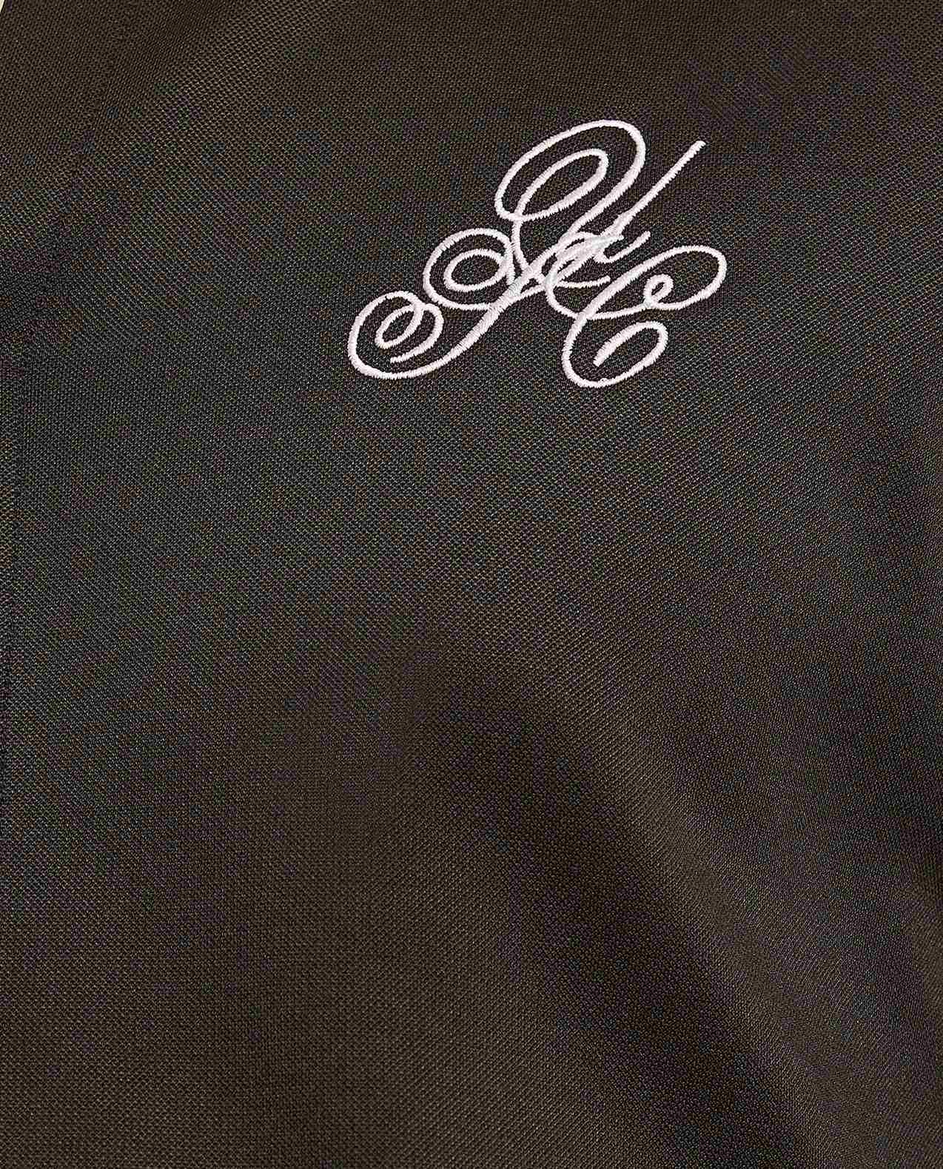 Embroidery Detail Shirt with Stand Collar and Short Sleeves