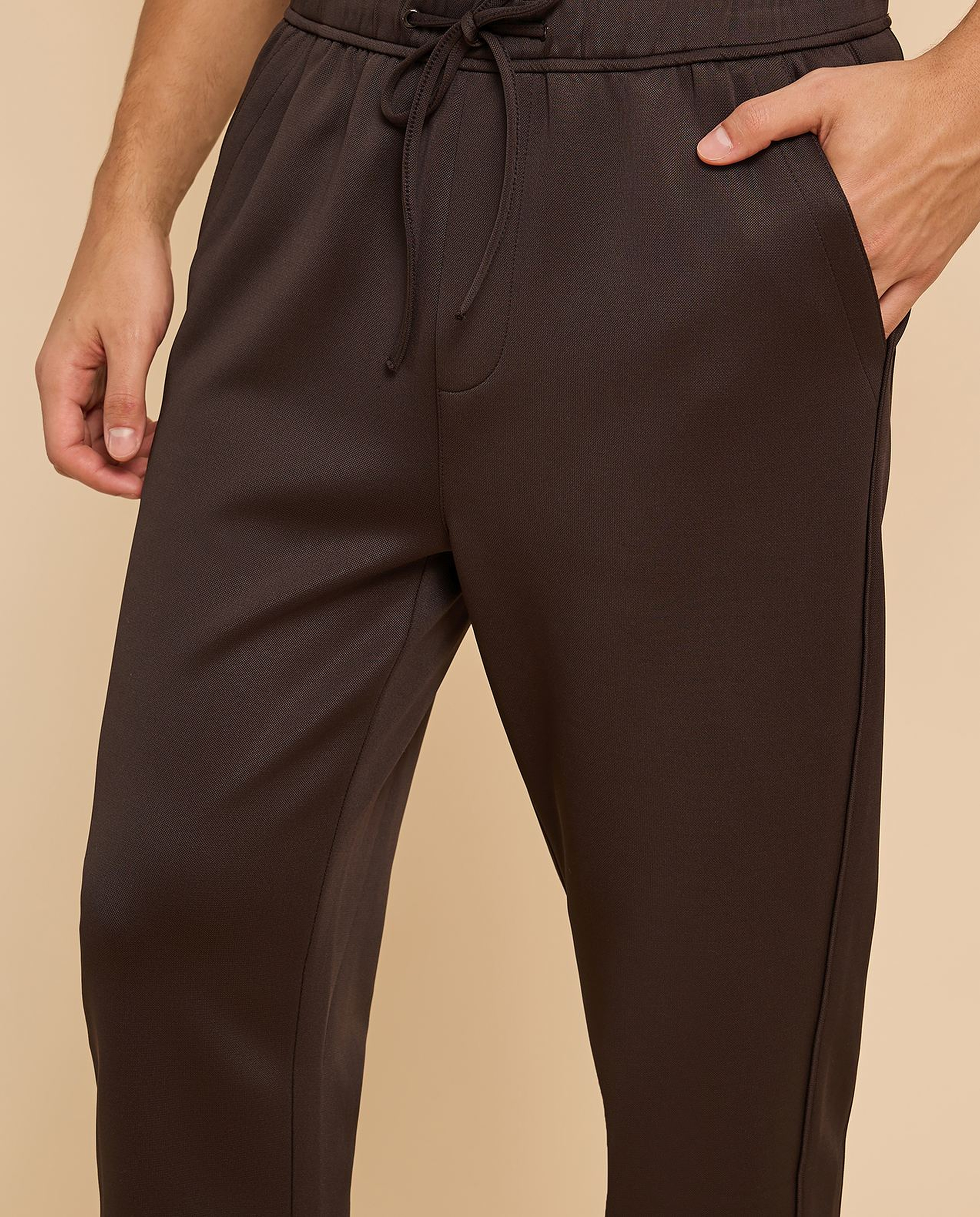 Textured Knit Pants with Drawstring Waist