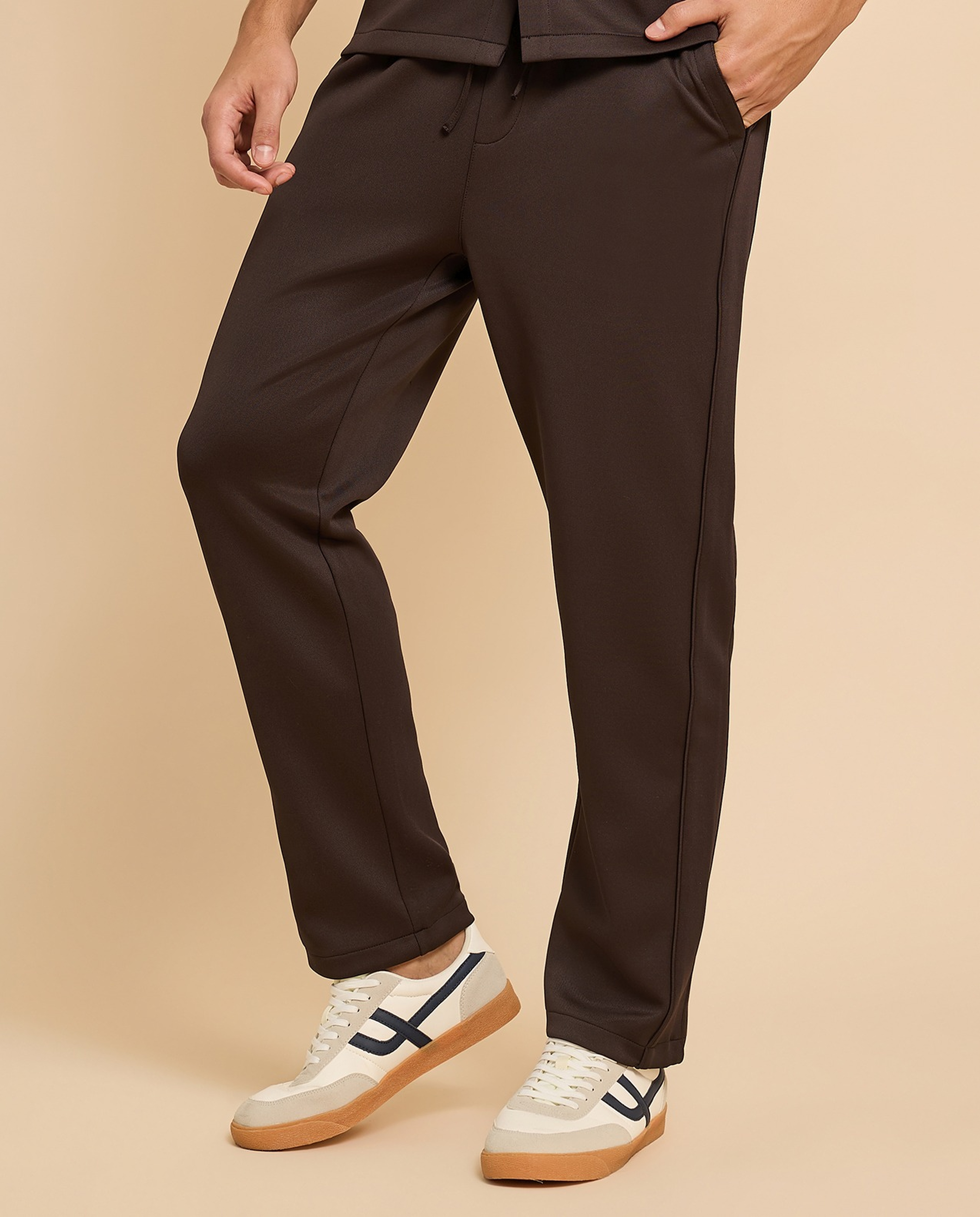 Textured Knit Pants with Drawstring Waist