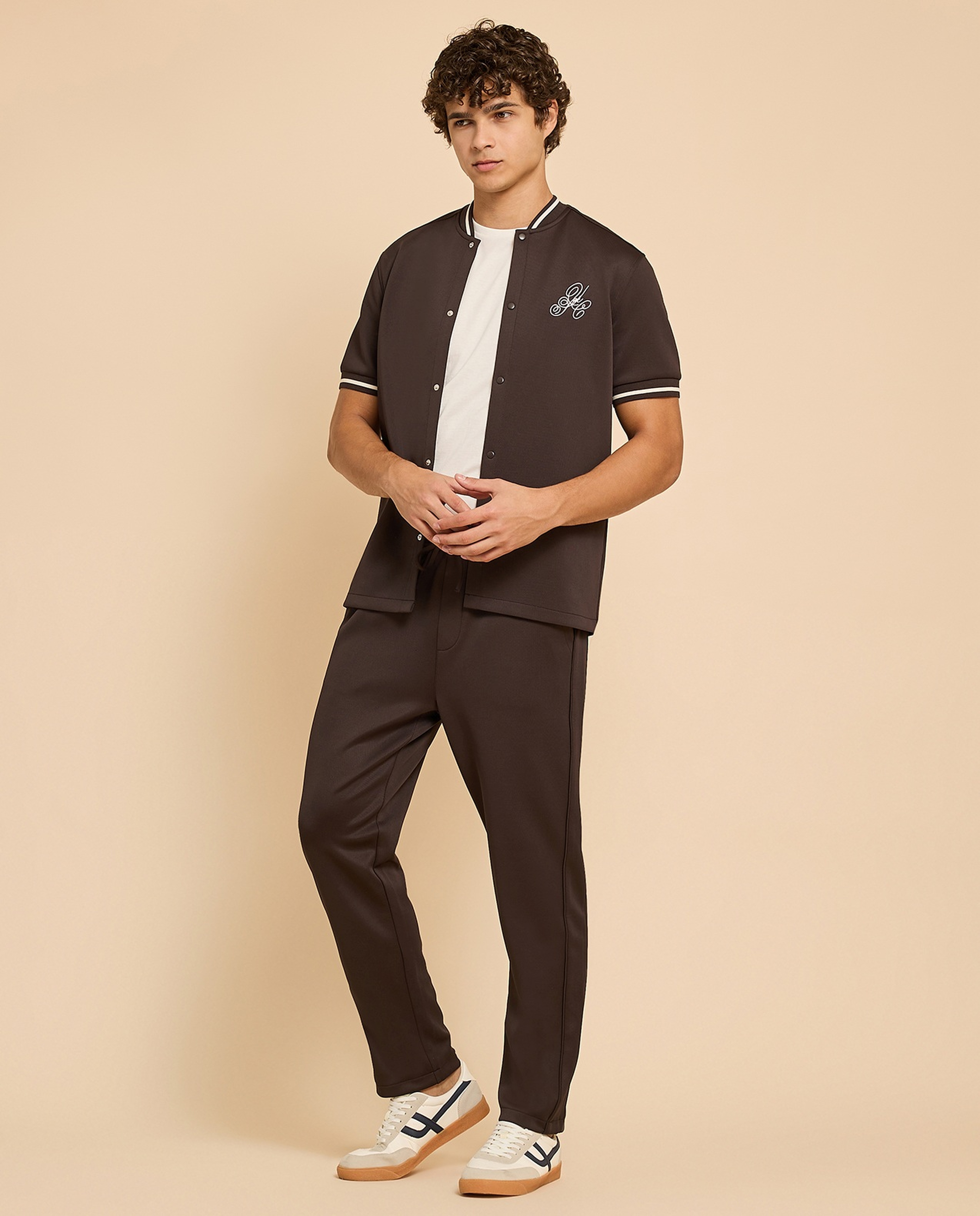 Textured Knit Pants with Drawstring Waist