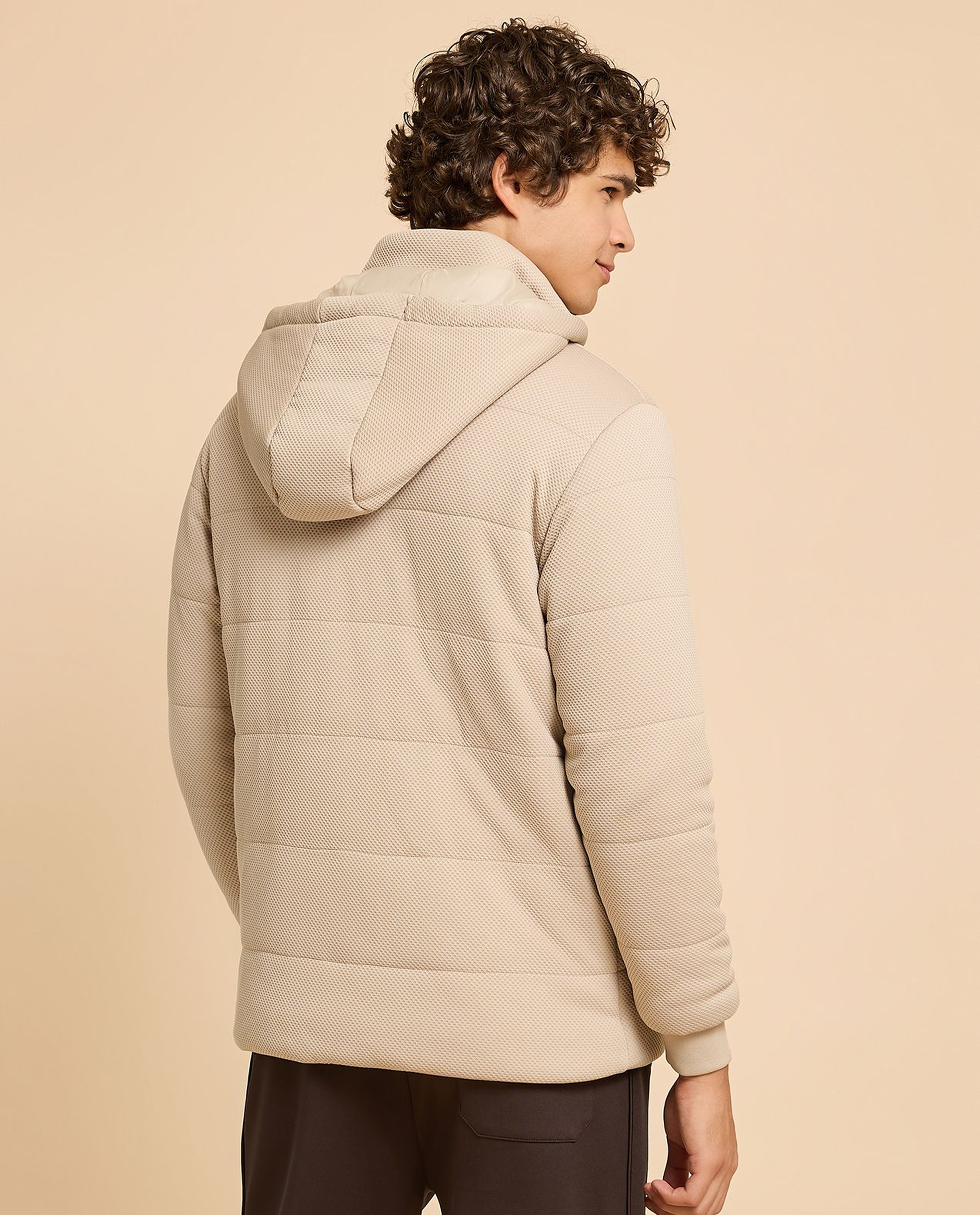 Hooded Puffer Jacket with Zipper Closure