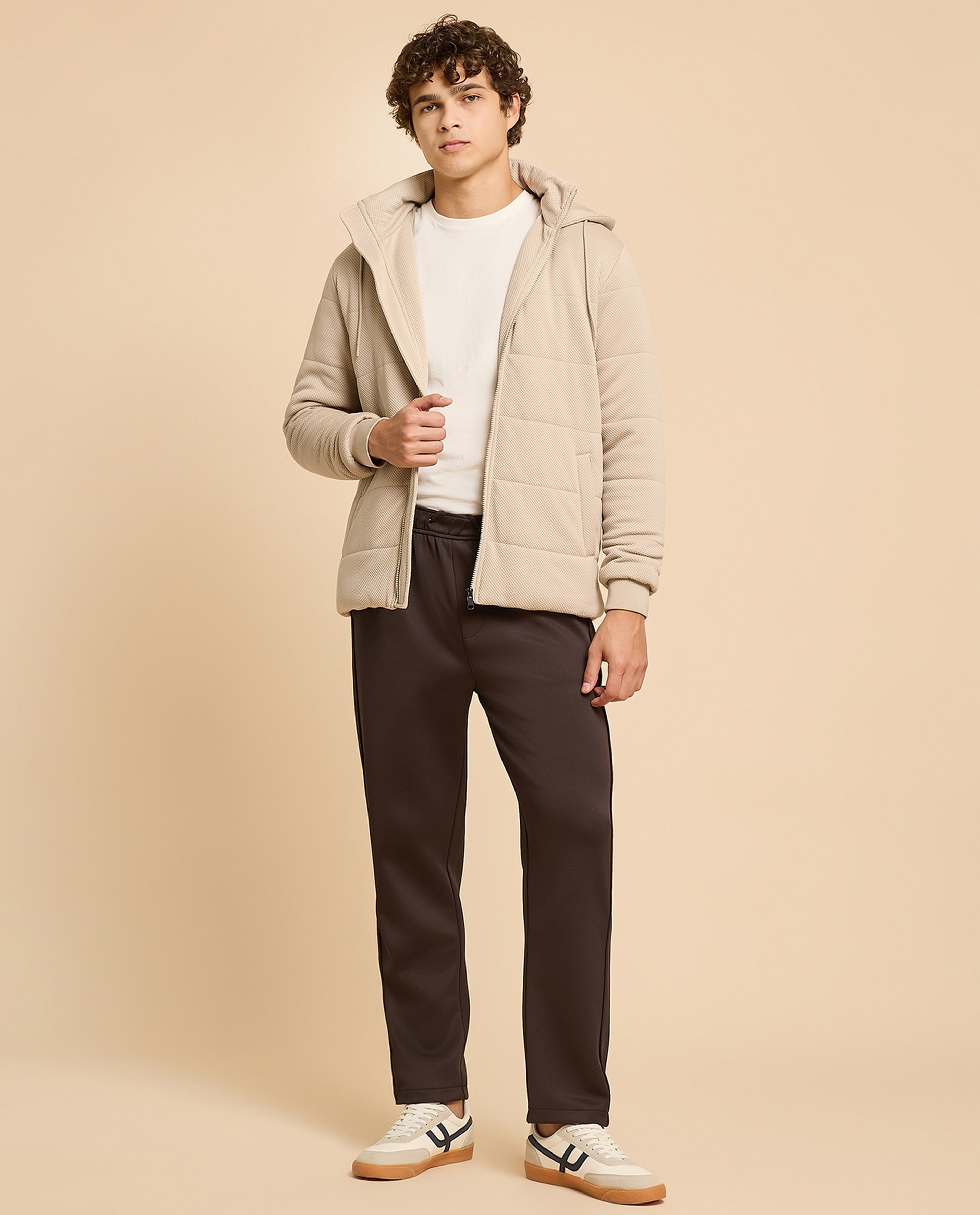 Hooded Puffer Jacket with Zipper Closure