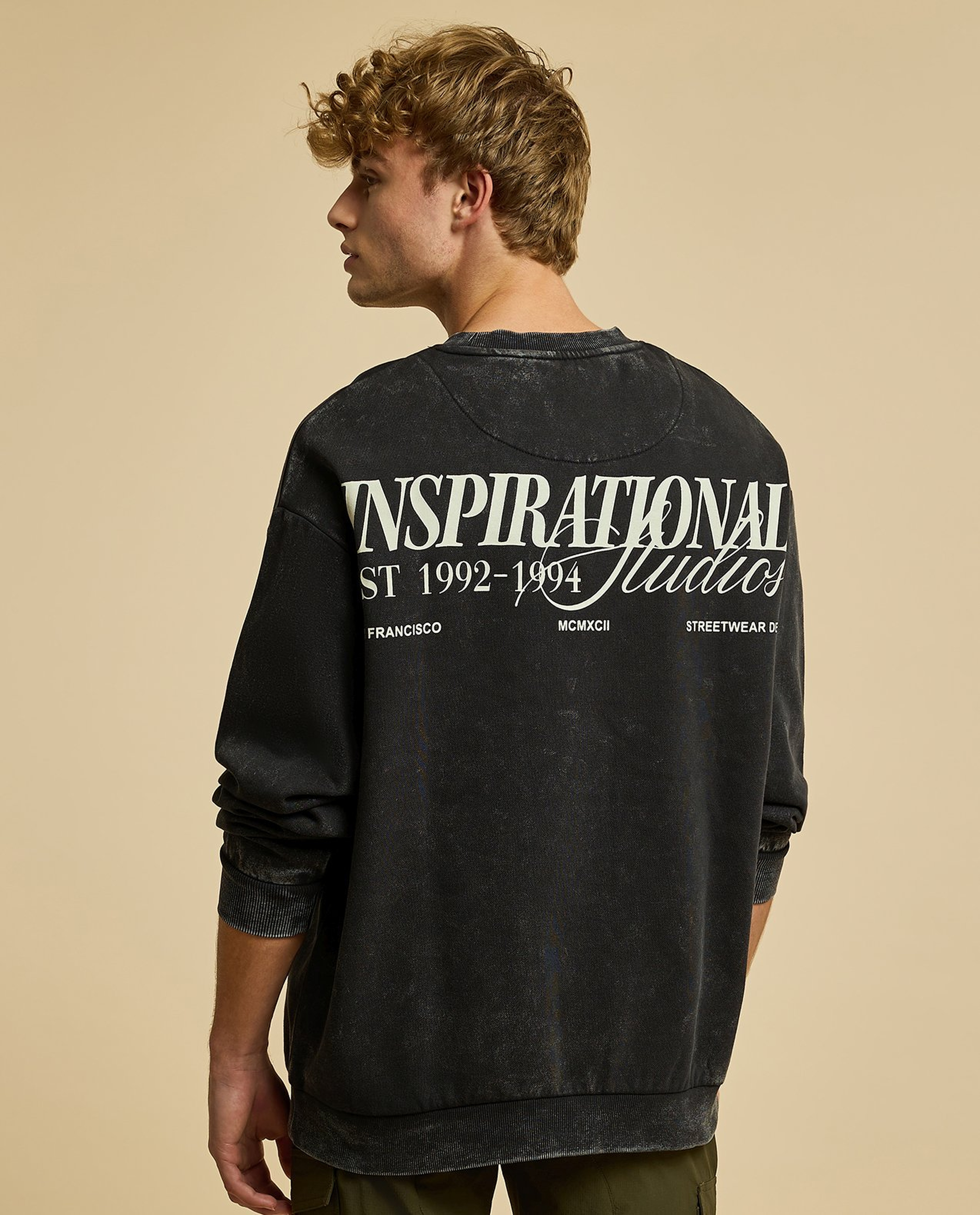 Embroidered Sweatshirt with Crew Neck and Long Sleeves