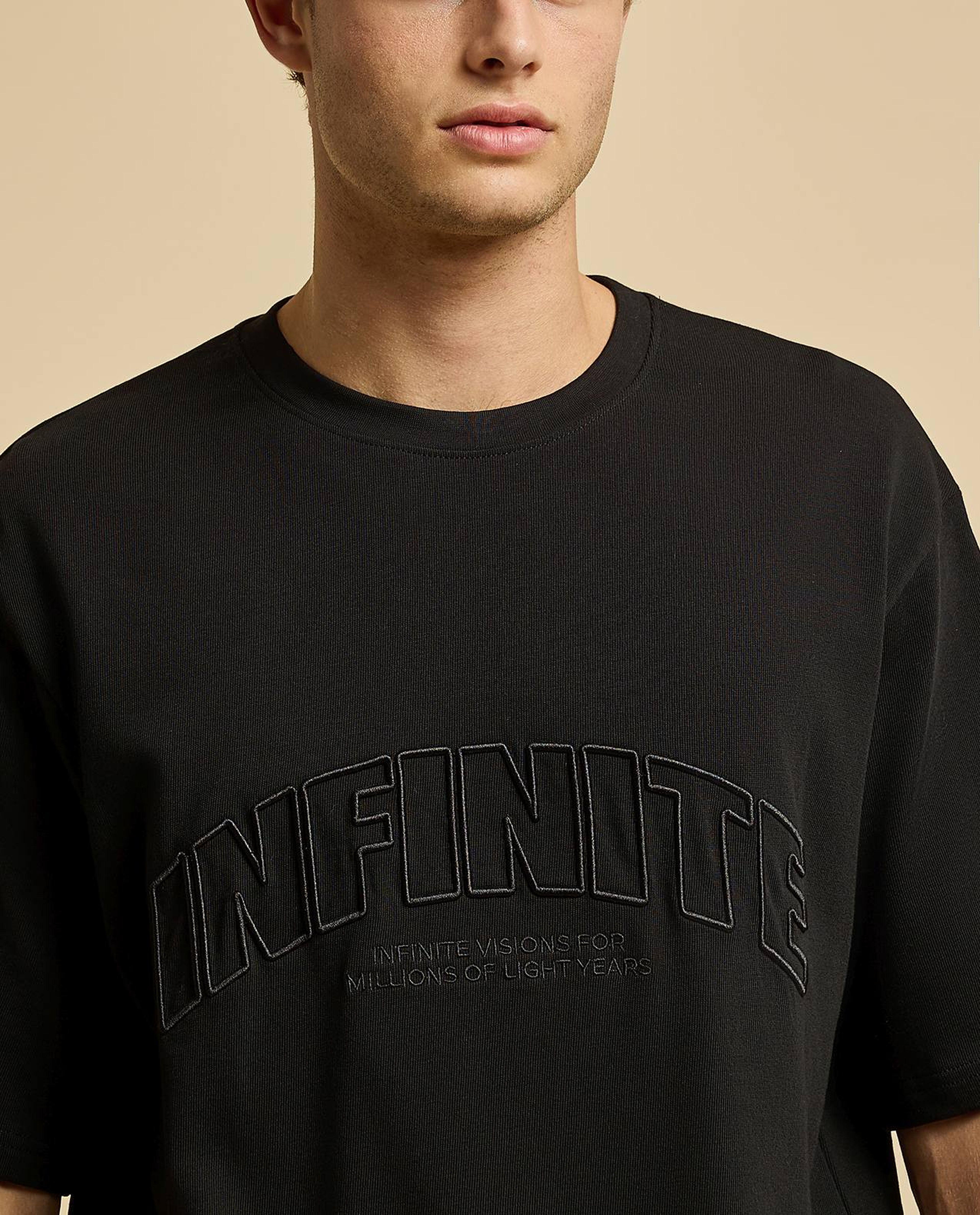 Embroidered T-Shirt with Crew Neck and Short Sleeves
