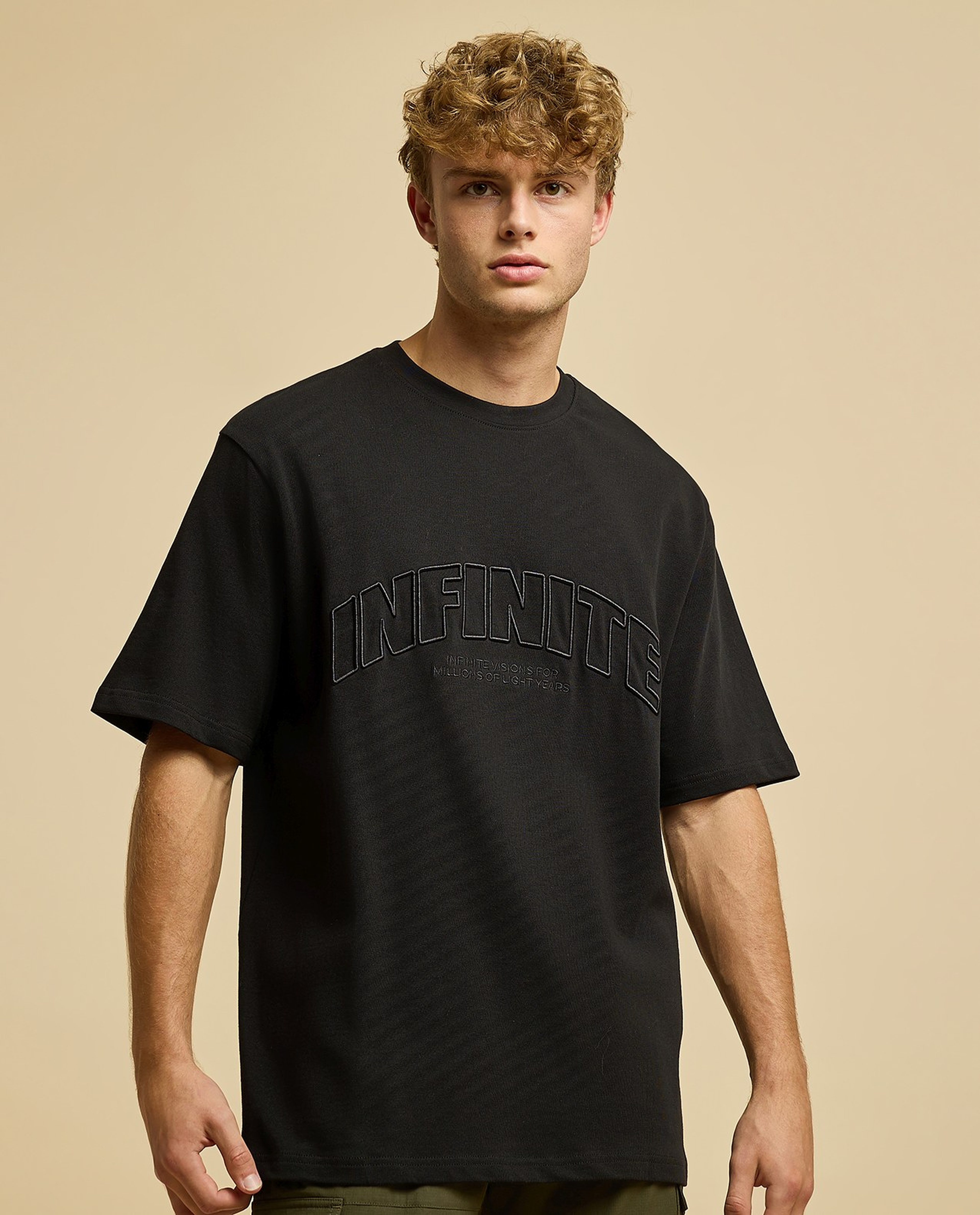 Embroidered T-Shirt with Crew Neck and Short Sleeves