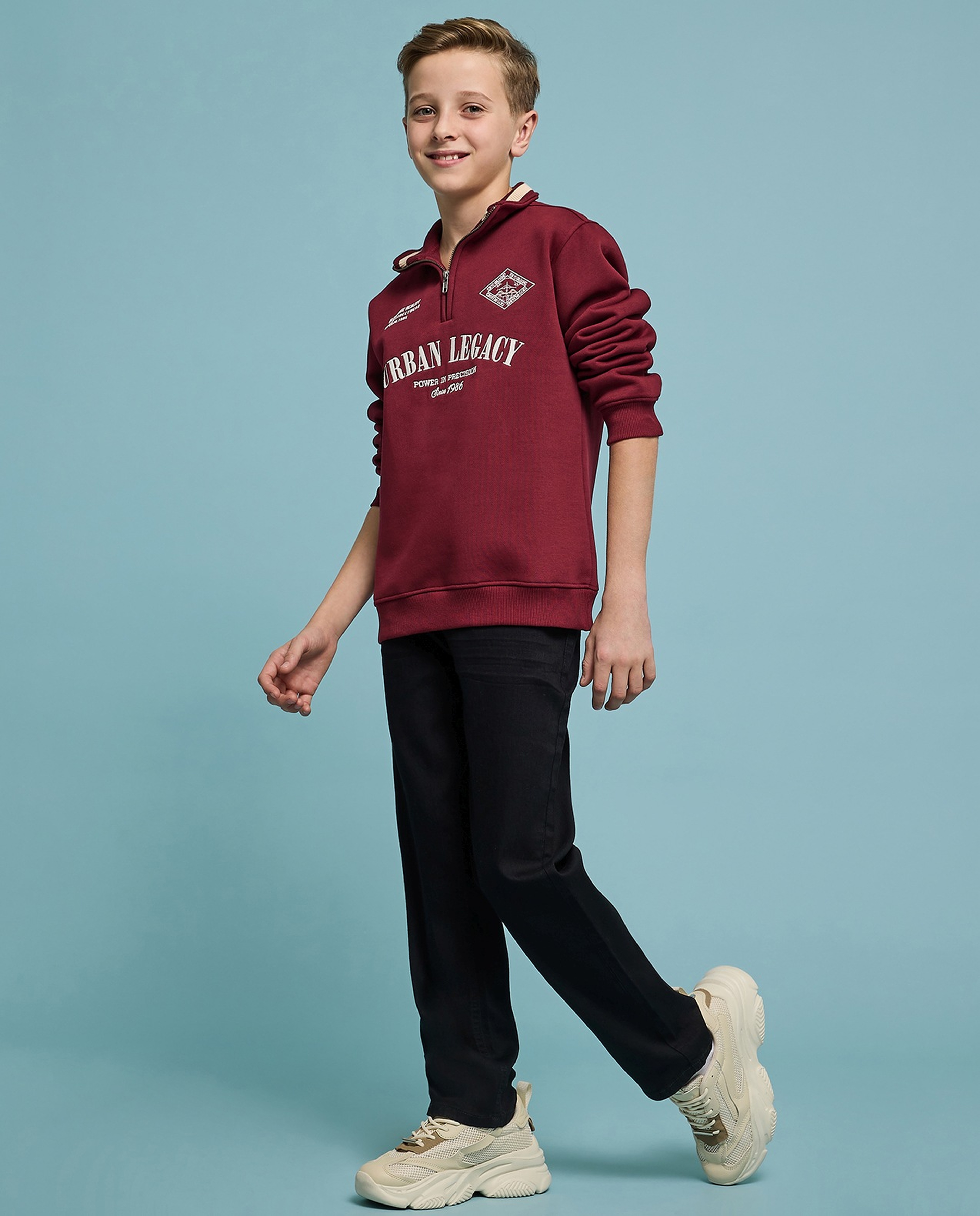 Faded Straight Fit Jeans with Button Closure