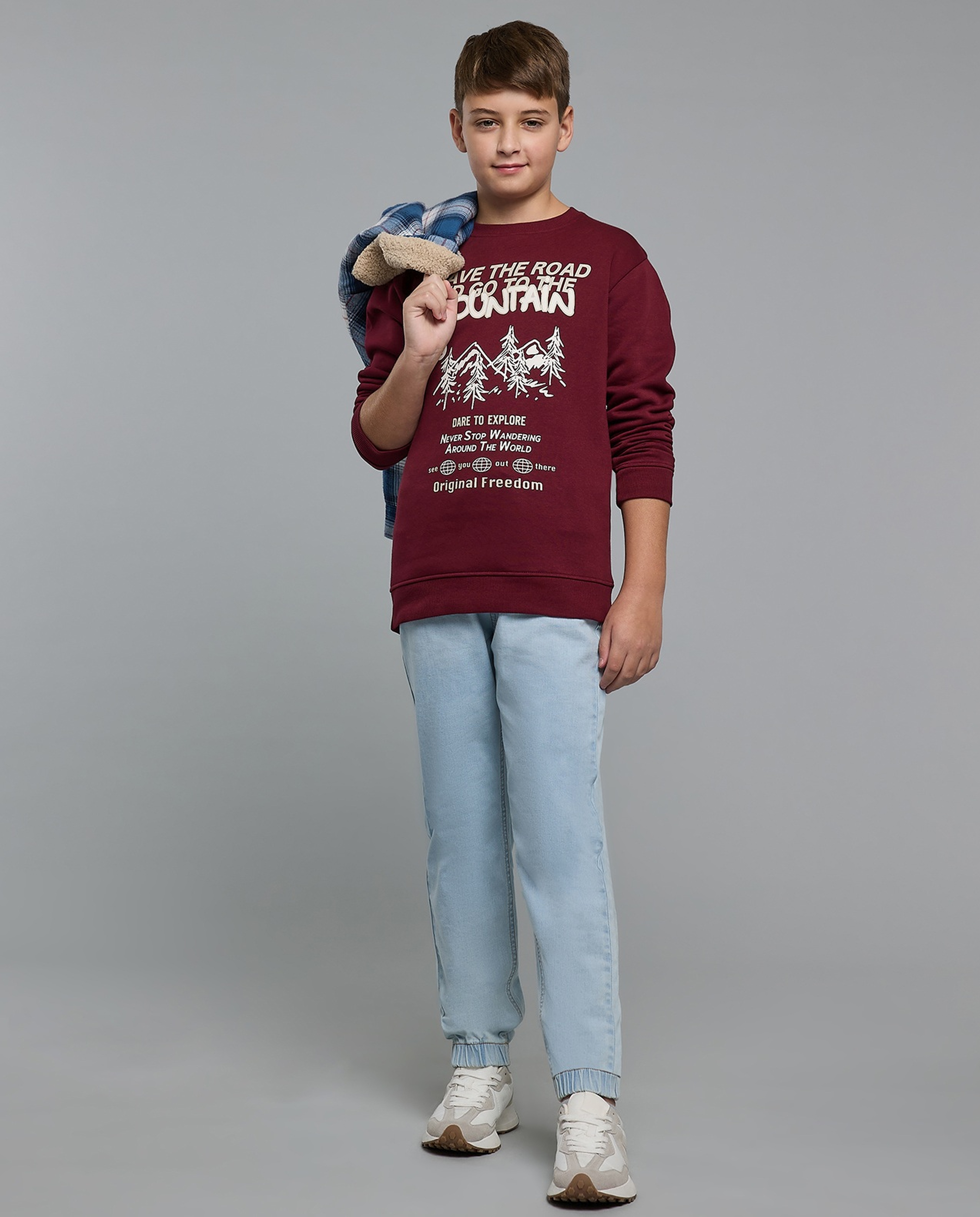 Washed Jogger Jeans with Drawstring Waist