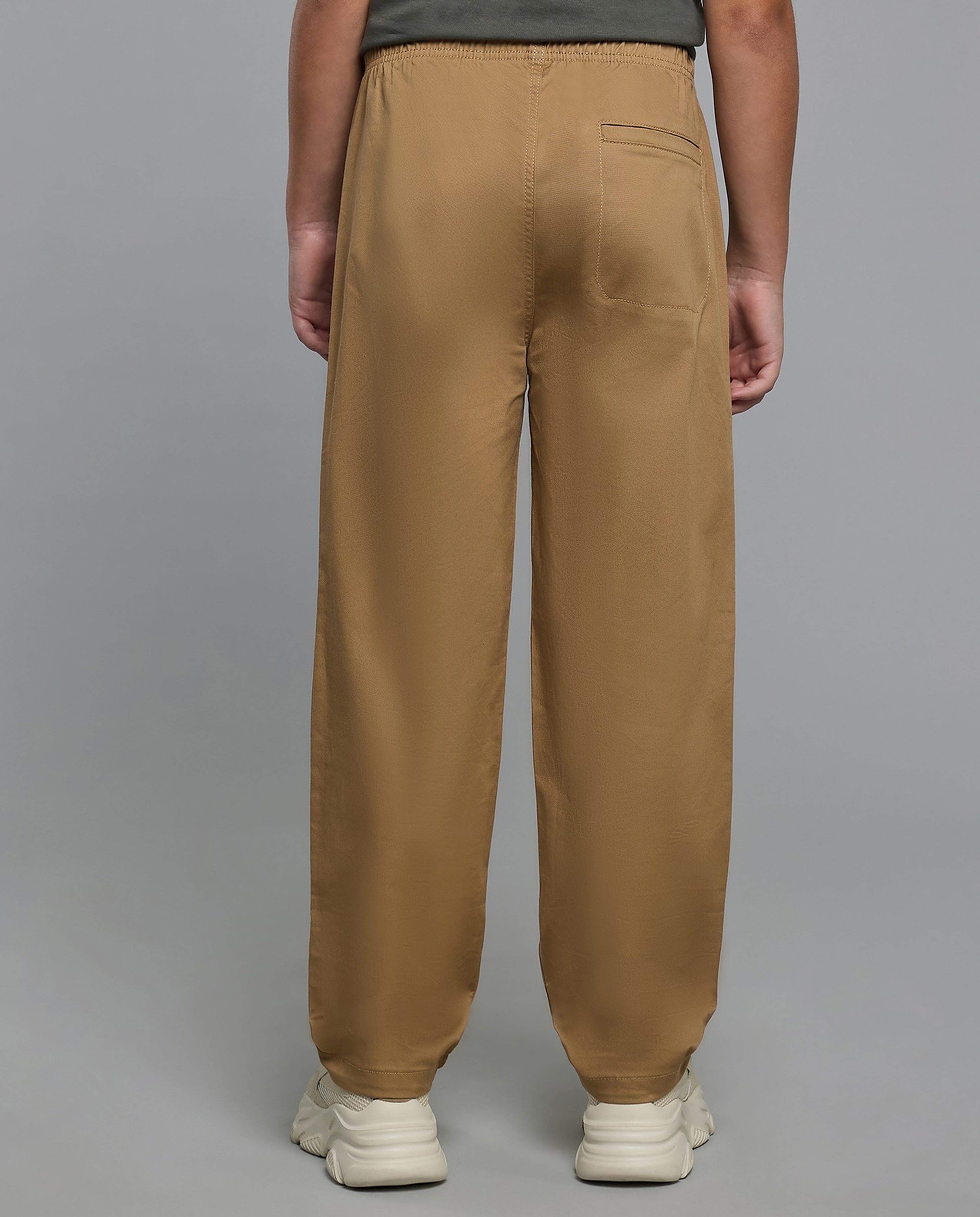 Solid Woven Pants with Drawstring Waist