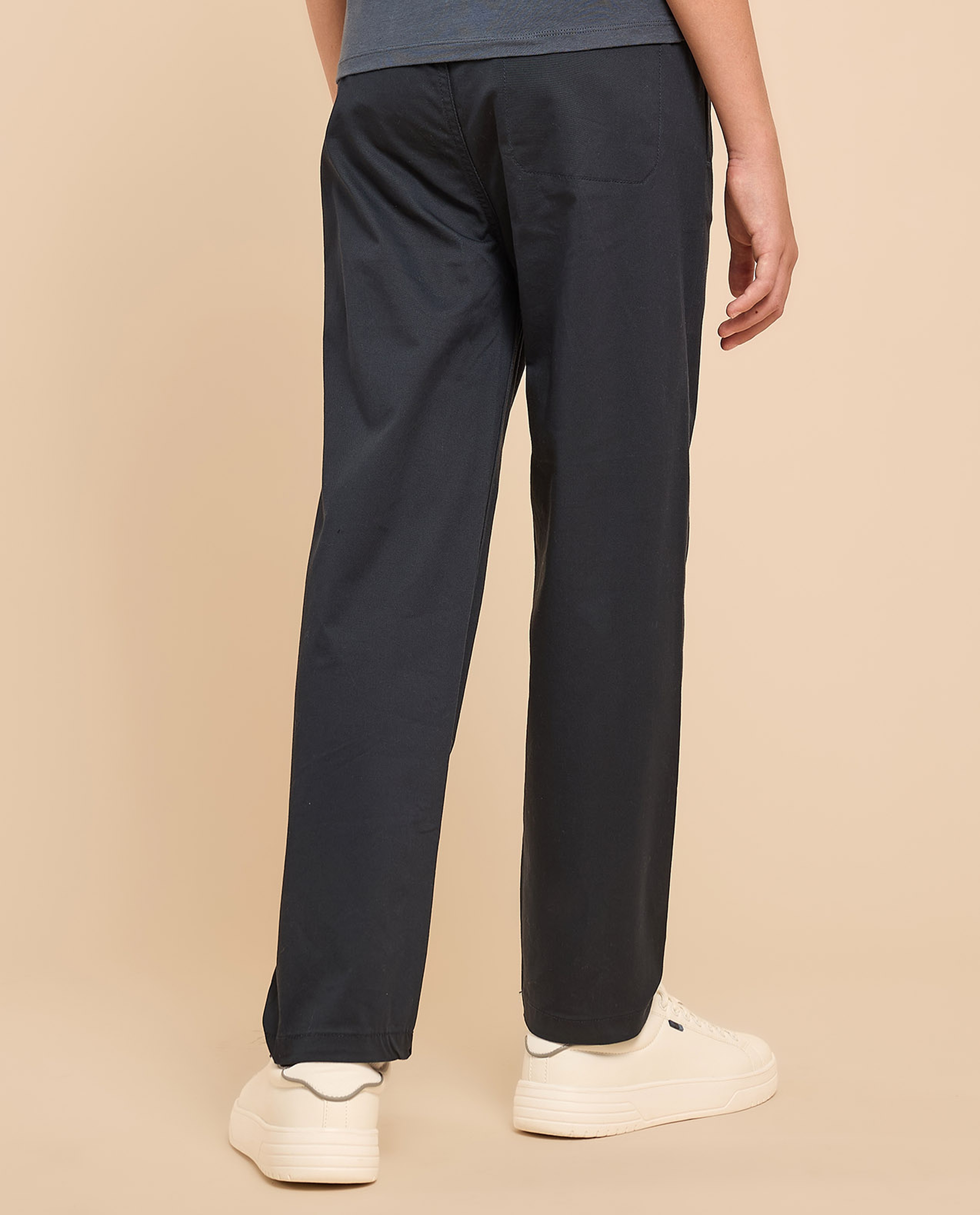 Solid Woven Pants with Drawstring Waist