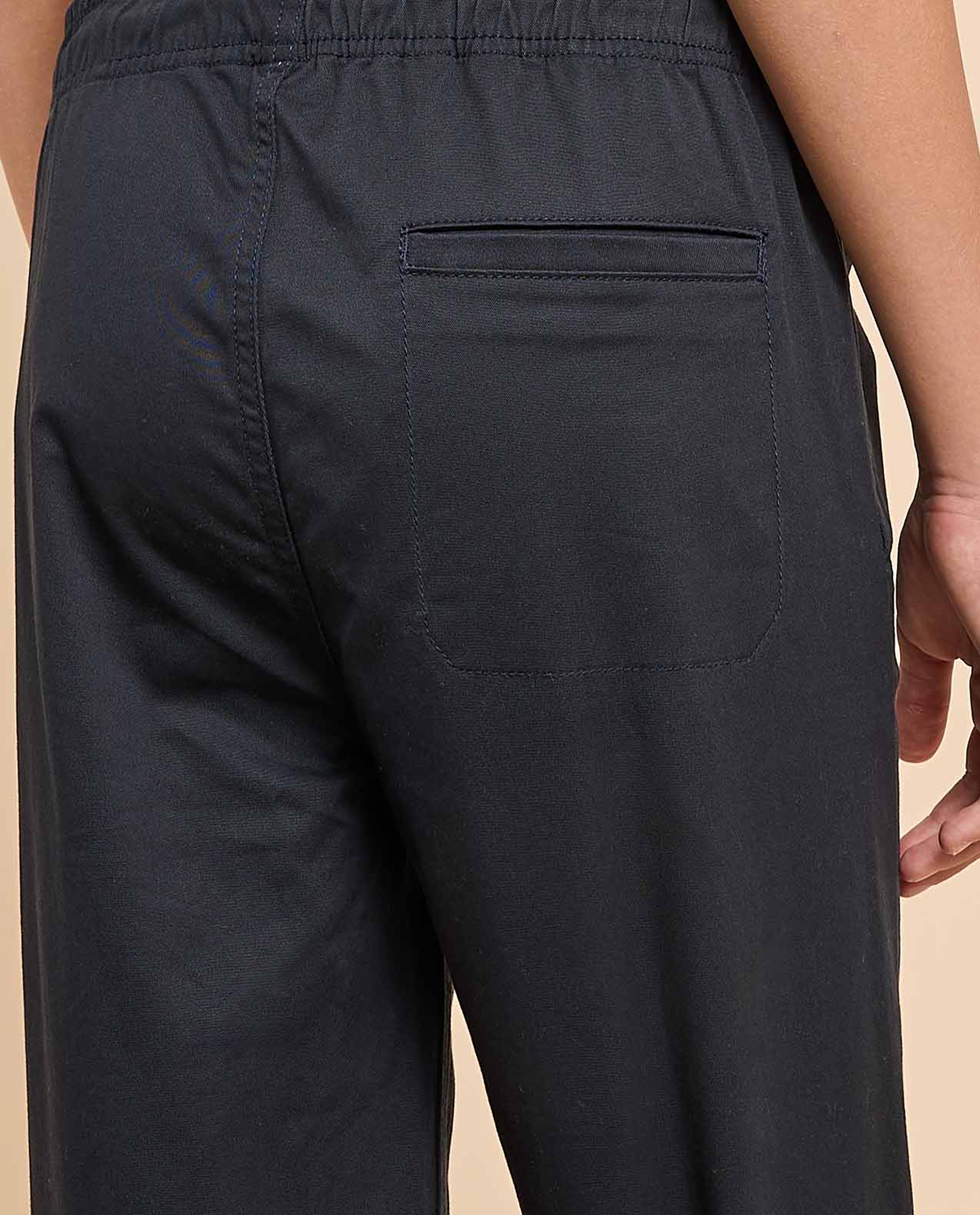 Solid Woven Pants with Drawstring Waist