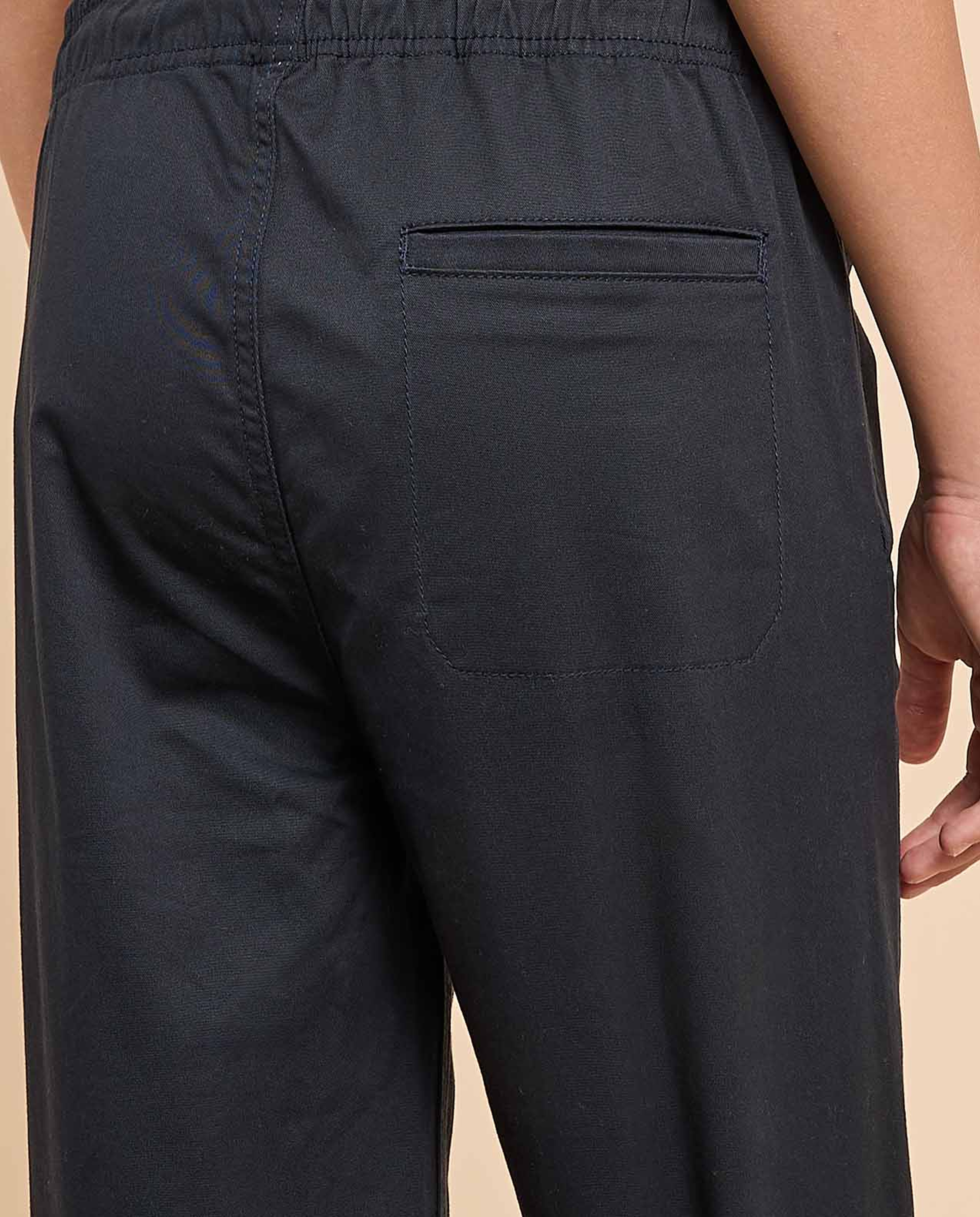 Solid Woven Pants with Drawstring Waist